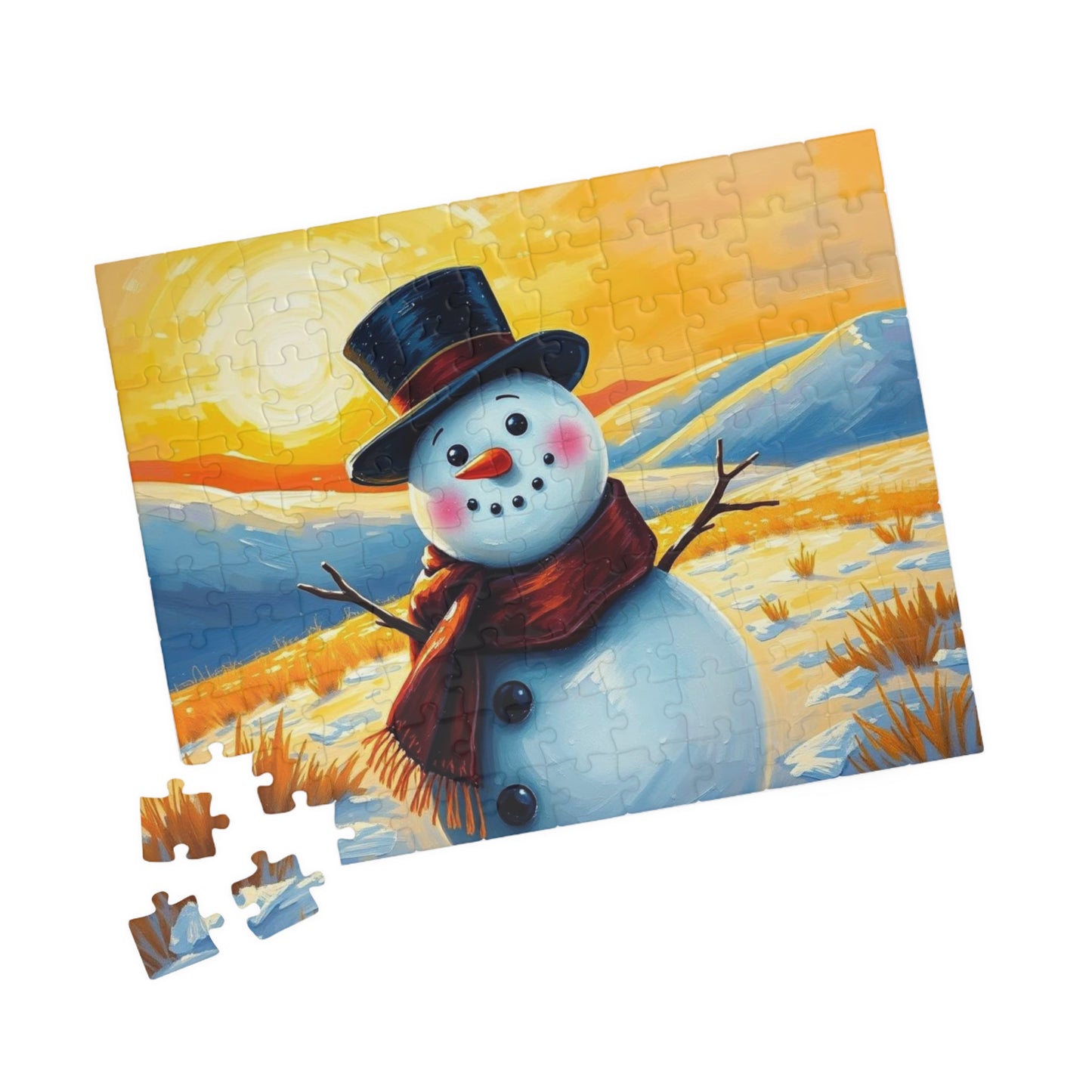 Lonely Snowman Puzzle, 110-1014 Piece Nostalgic Winter Jigsaw Game for Adults, Family Fun, Holiday Entertainment, Gift for Puzzle Lovers