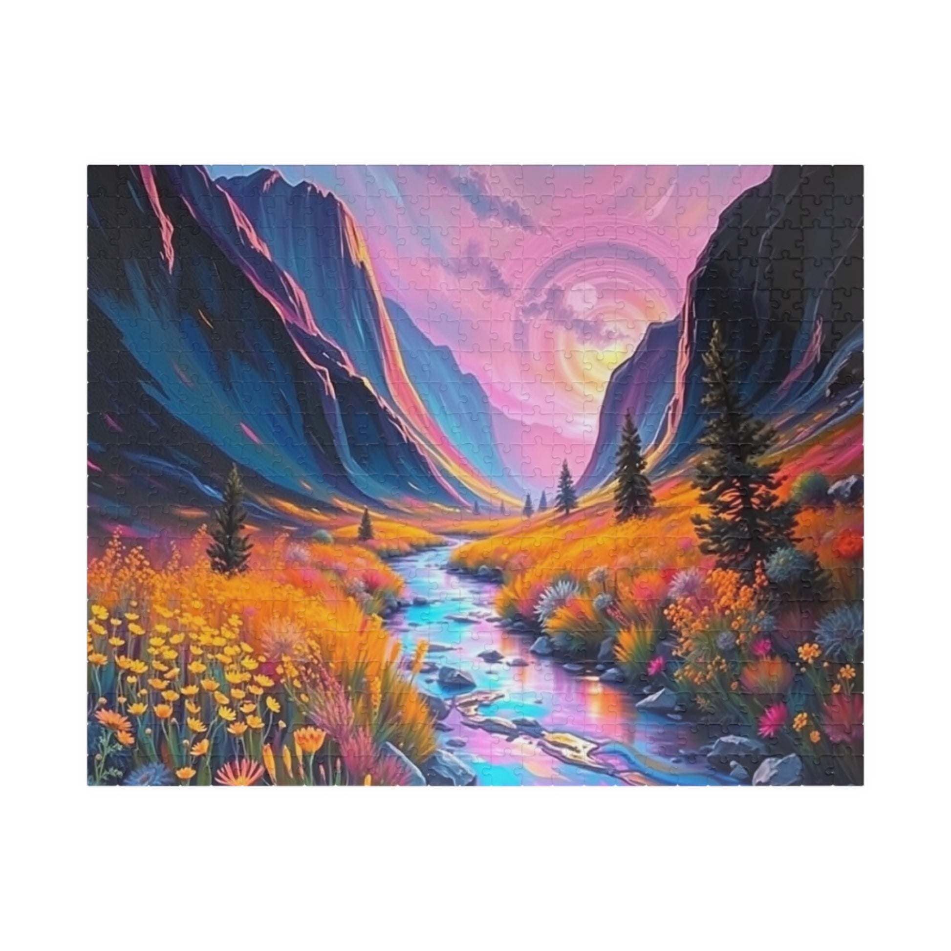 Mountain View Landscape Puzzle, 110-1014 Jigsaw Game for Adults, Colorful Art Puzzle for Relaxation, Nature Lover Gift, Family Fun Activity 520 pcs (Horizontal) Puzzle The Puzzle Chest