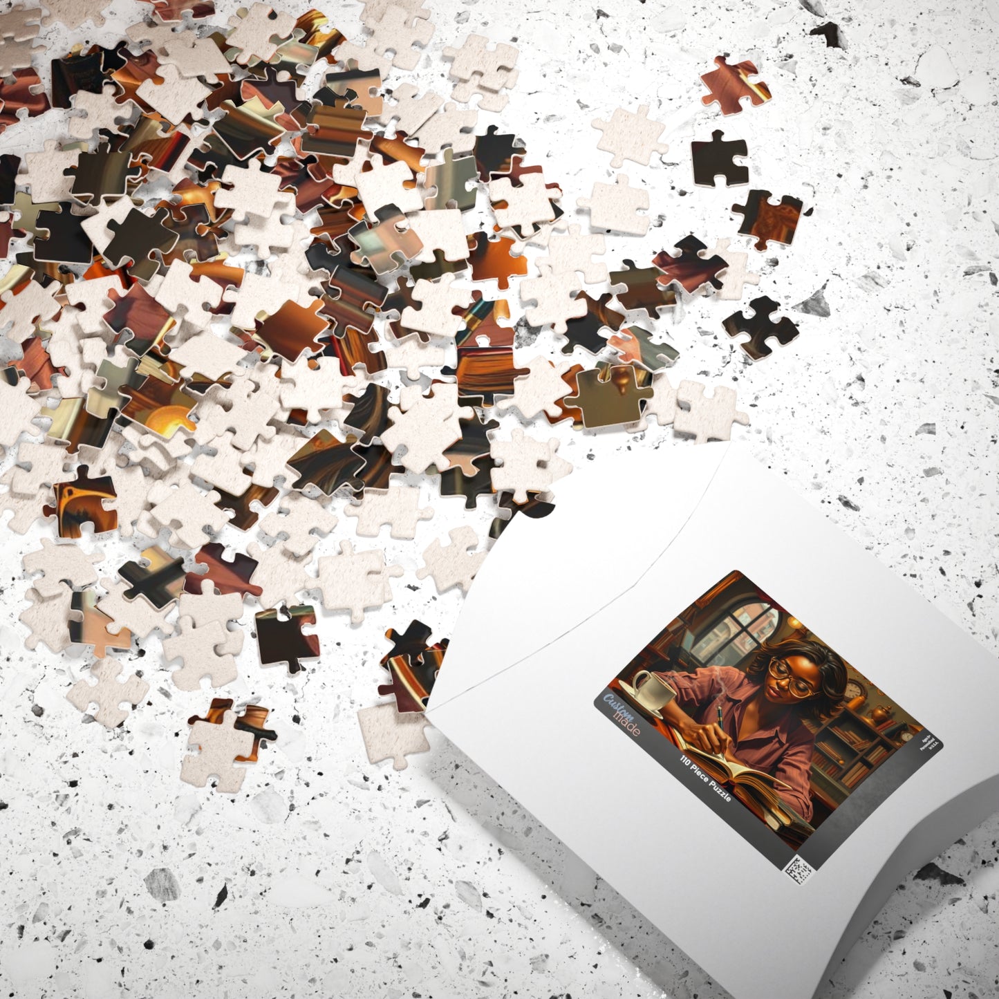 African American Woman Reading Jigsaw Puzzle, Black Art Afrocentric Puzzle Lover Gift for Bookworms, Friends, Family Fun, Mindful Home Entertainment Puzzle The Puzzle Chest