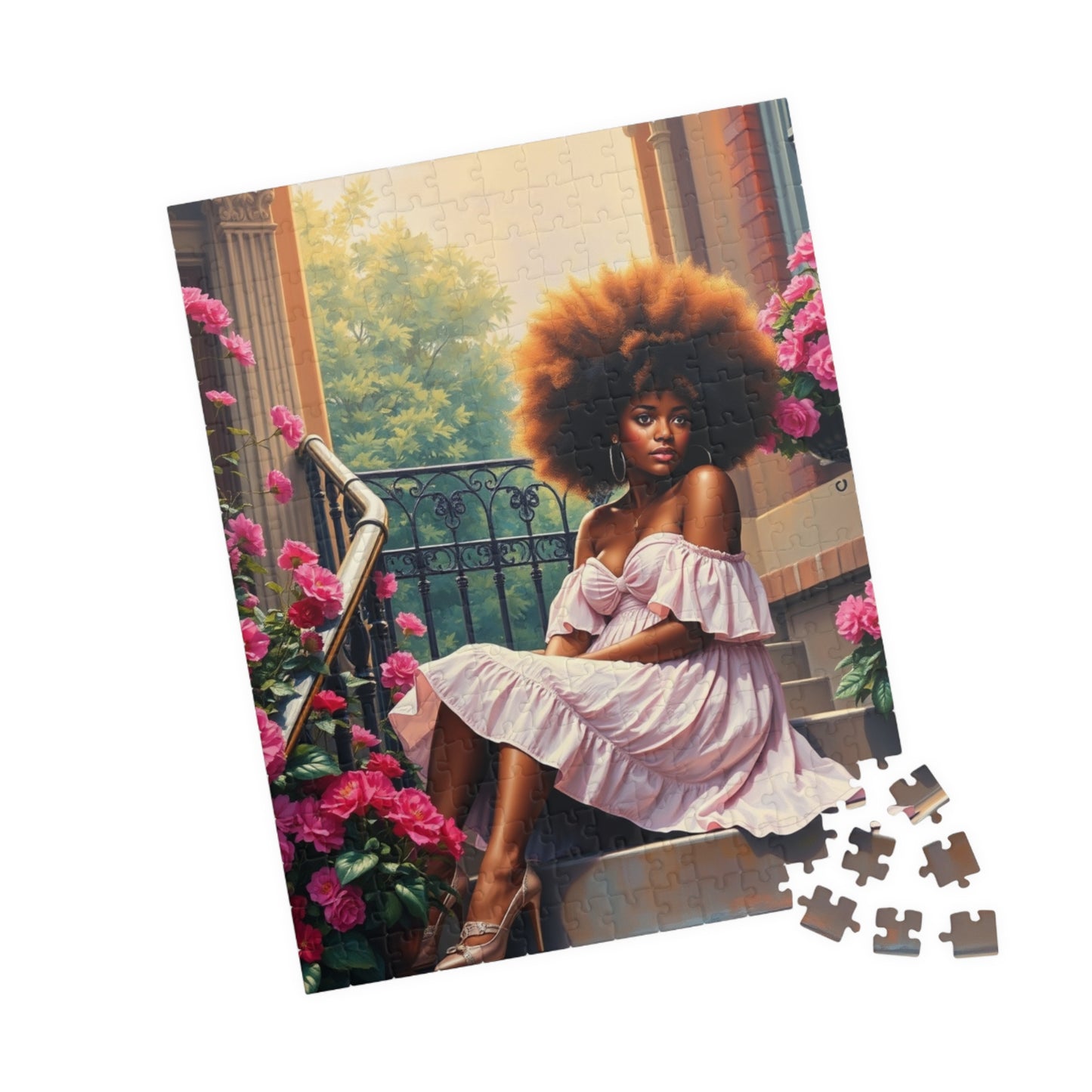 African American Woman Puzzle, Black Lady on Porch Jigsaw Game, Afrocentric Gift for Adults, Unique Puzzle Black Art Puzzle The Puzzle Chest