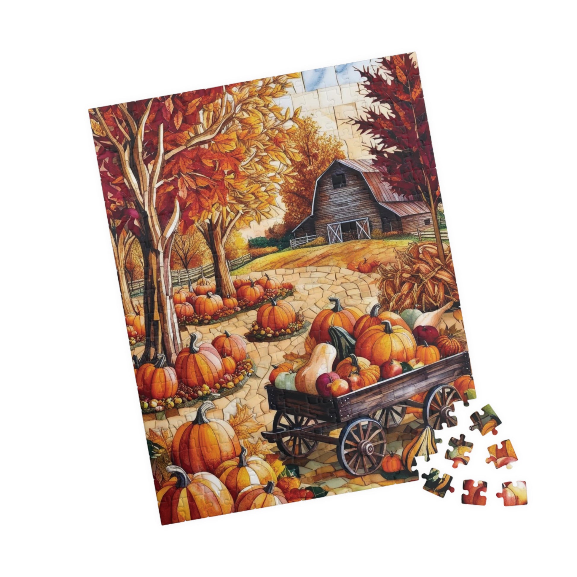 Autumn Harvest Jigsaw Puzzle, Mosaic Fall Scene Game for Adults, Gifted Puzzle Nature Enthusiasts Puzzle Lover Frameable Wall Art Puzzle The Puzzle Chest