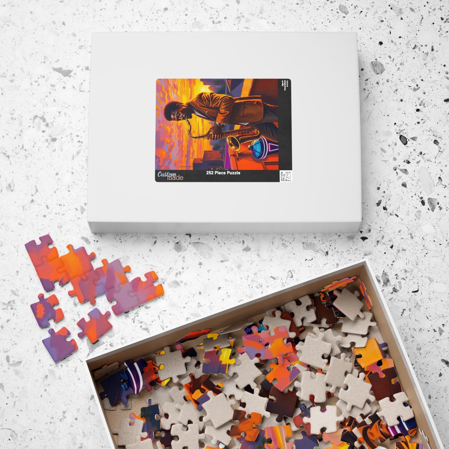 Jazz Evening Puzzle - Black Man Portrait, Black Art, Afro American Musician, Gift for Music Lovers, Family Entertainment, Creative Activity Puzzle The Puzzle Chest