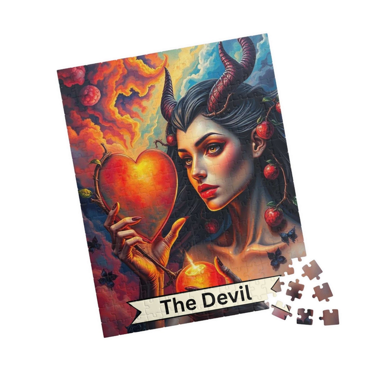 Devil's Heart Puzzle - Tarot Card Style Art Jigsaw for Adults, 110-1014 Pieces, Gothic Decor, Gift for Puzzle Lovers, Unique Home Activity 252 pcs (Vertical) Puzzle The Puzzle Chest