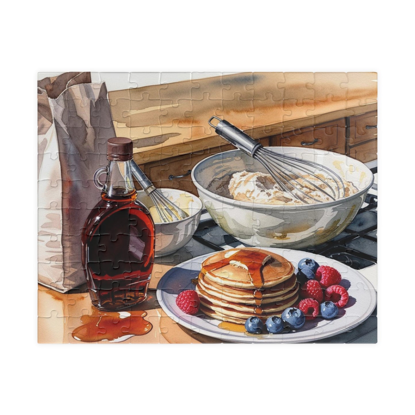 Pancake Breakfast Puzzle, Kitchen Counter Foodie Jigsaw Game, Culinary Cooking Theme, Fun Family Activity, Food Lover Gift Puzzle The Puzzle Chest
