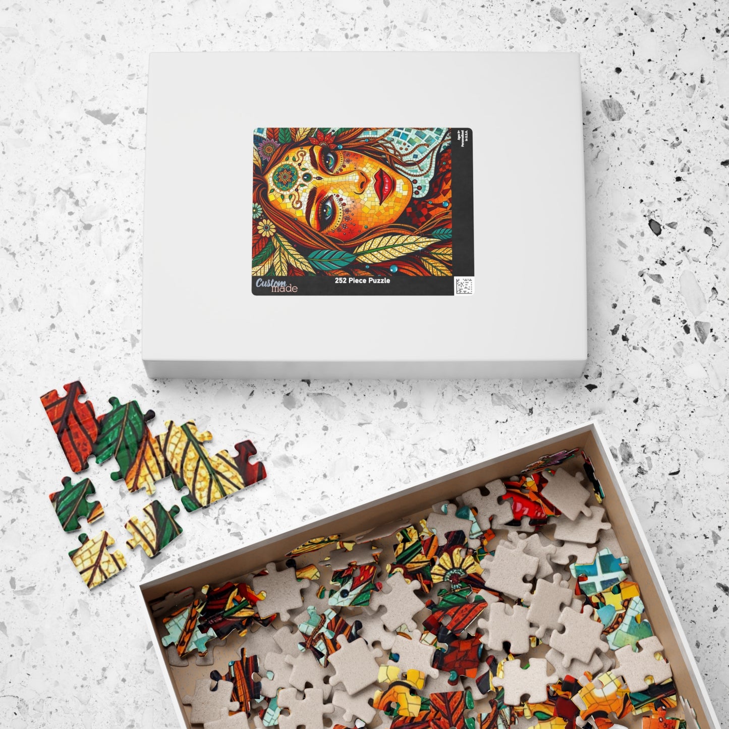 Colorful Bohemian Mosaic Puzzle, Vibrant Puzzle Artwork for Adult, Gift for Puzzle Lover, Home Entertainment, Relaxing Hobby, Mindfulness Puzzle The Puzzle Chest