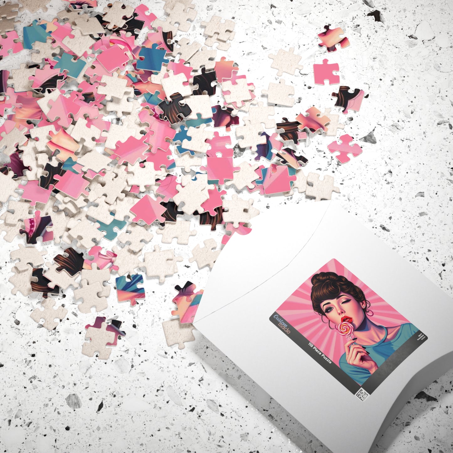 Candy Girl Pop Art Jigsaw Puzzle, Vintage Glamour Puzzle 110 - 1014-piece, Retro Gift for Puzzle Lovers, Home Activity, Fun Collectible