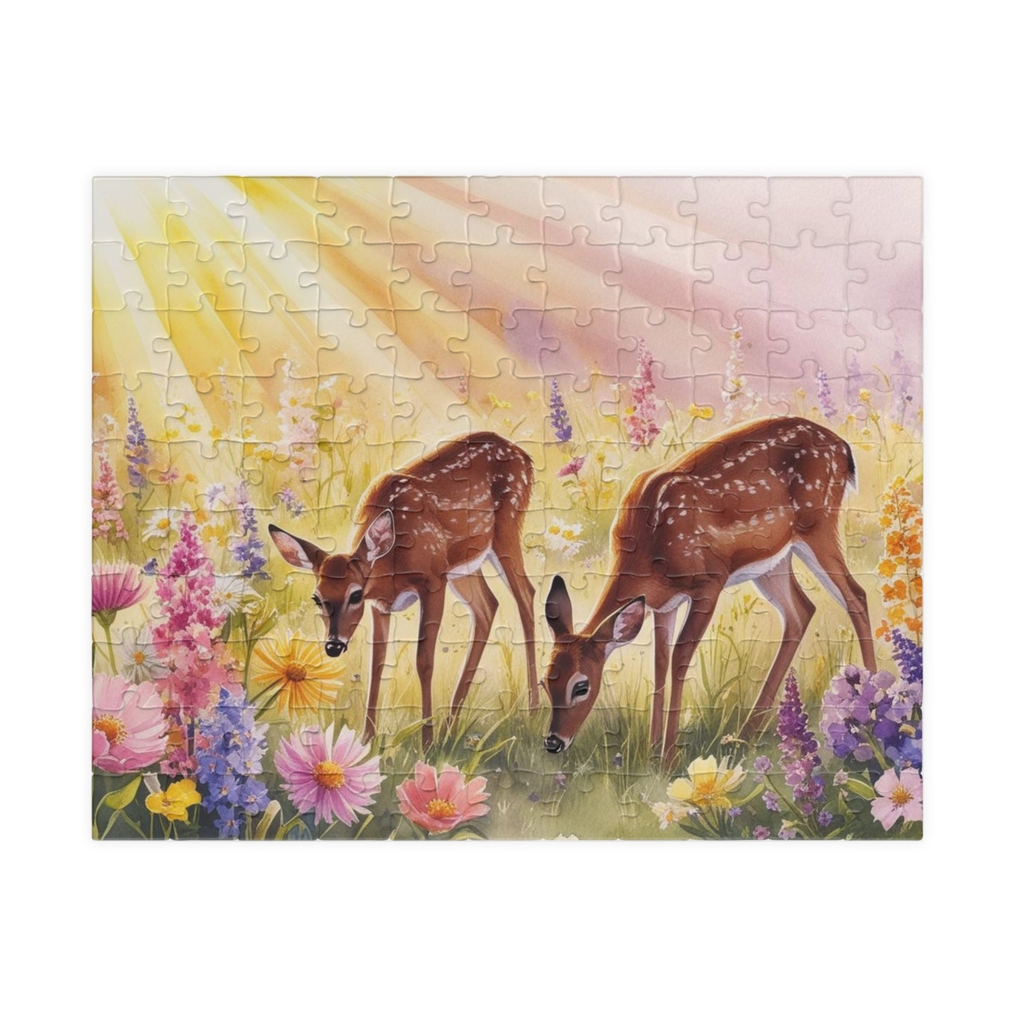 Enchanting Deer Jigsaw Puzzle - 110, 252, 520 & 1014-Piece, Wildlife Theme Nature Lovers Gift for All Occasions, Family Game Night Brain Teaser 110 pcs (Horizontal) Puzzle The Puzzle Chest