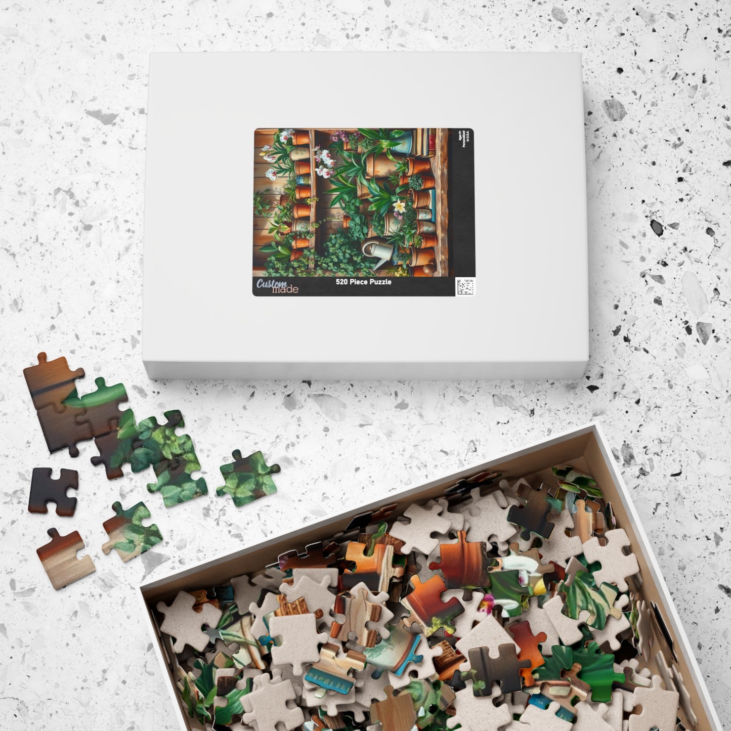 Botanical Garden Puzzle - Wooden Plant Shelf 110, 252, 520, 1014-piece | Nature Lover Gift, Family Activity, Botanical Art, Eco-Friendly Fun Puzzle The Puzzle Chest