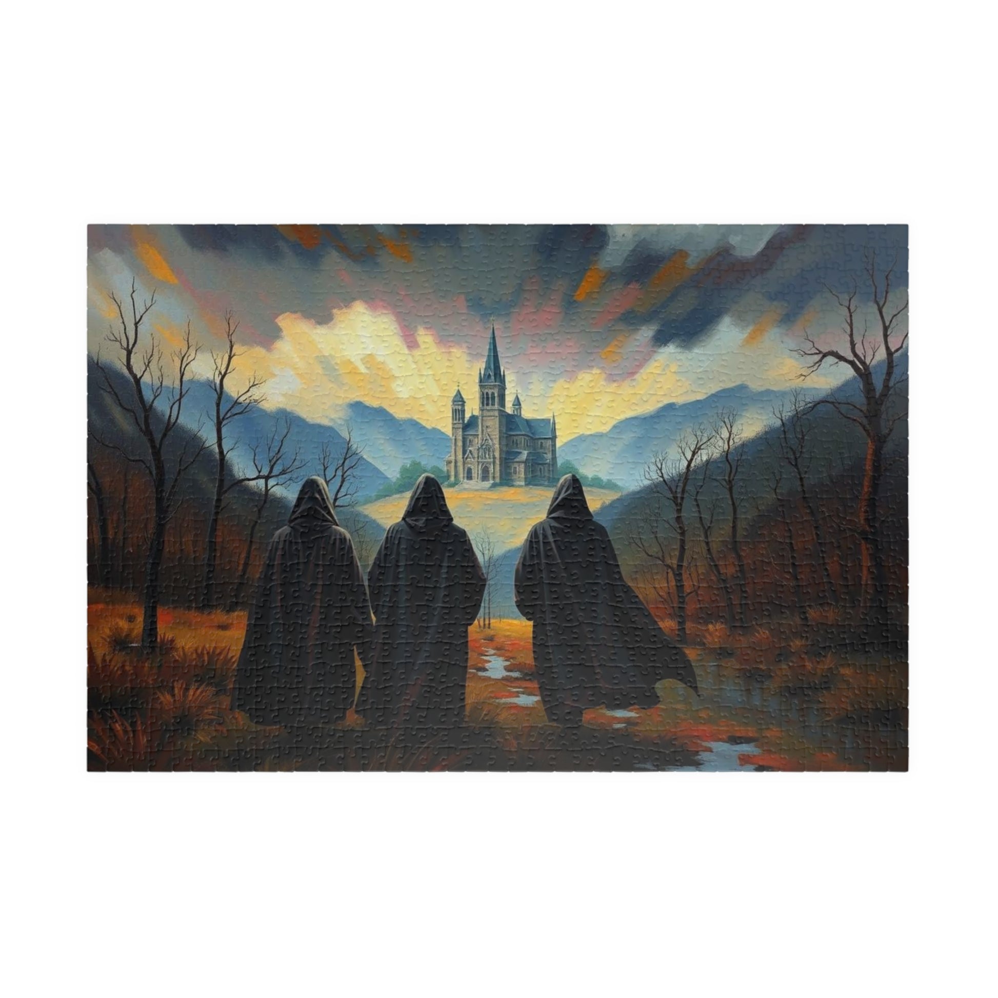 Twilight Pilgrimage Jigsaw Puzzle for Adult, Gothic Puzzle, Dark Fantasy Landscape Puzzle, Gift for Puzzle Lover, 1000-Piece Puzzle Mindful 1014 pcs (Horizontal) Puzzle The Puzzle Chest