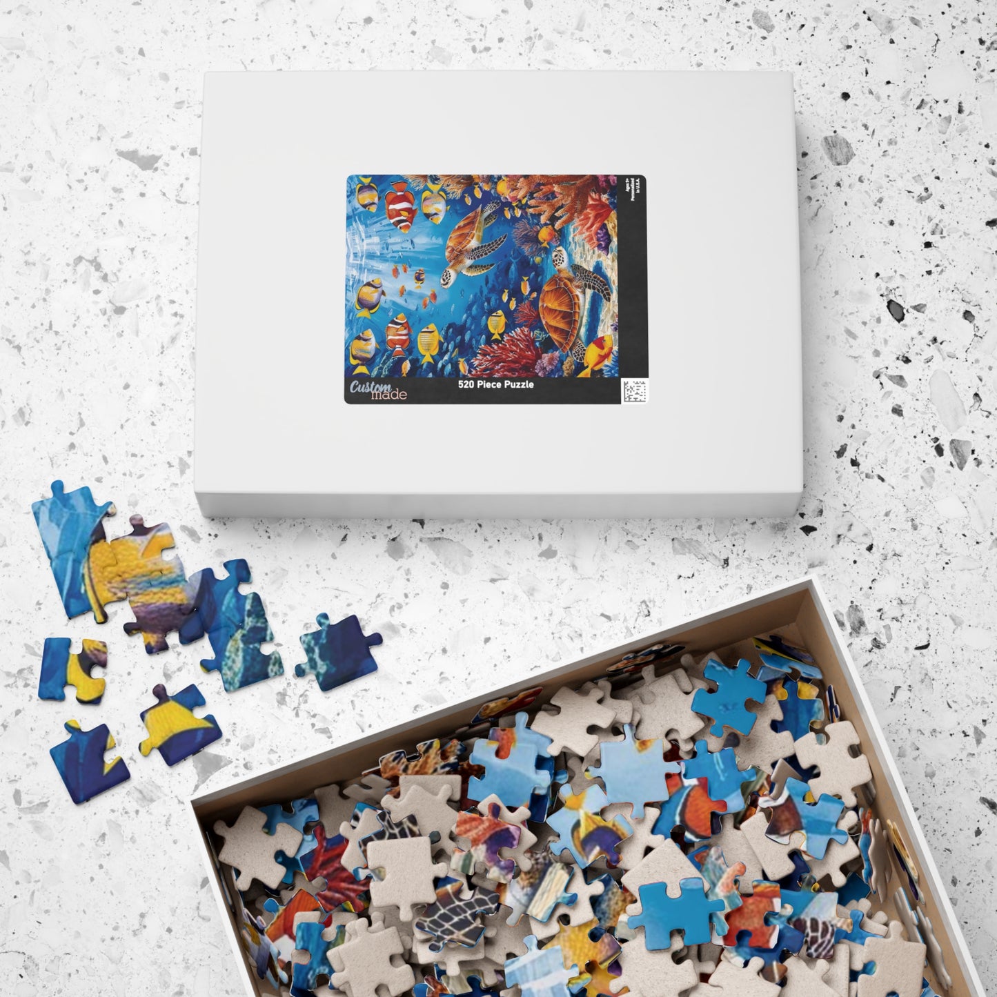Mosaic Underwater Jigsaw Puzzle, Tropical Fish, Sea Turtle, Sunlit Surface, 520-Piece, Gift for Ocean Lovers, Relaxing Family Activity, Home Puzzle The Puzzle Chest