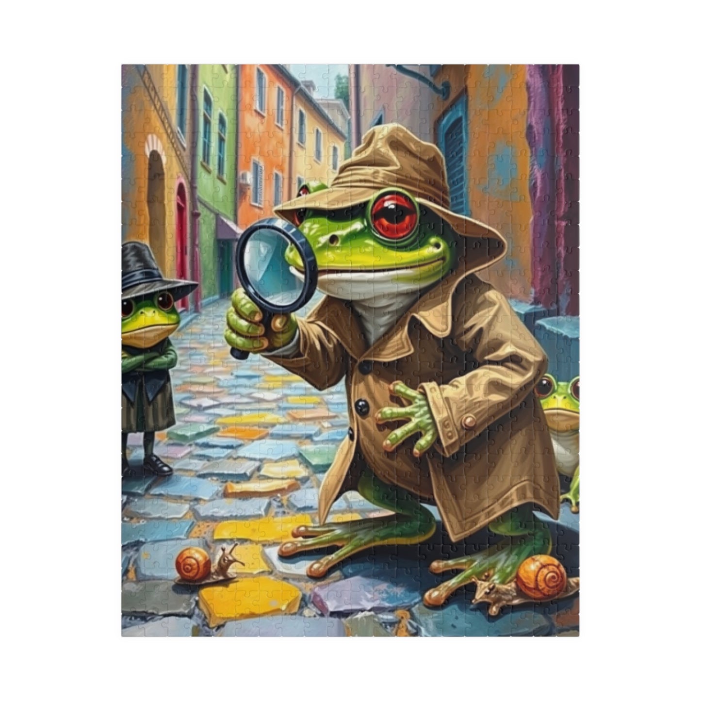 Detective Frog Jigsaw Puzzle - Whimsical Animal Jigsaw for Puzzle Lovers, Family Fun, Game Night, Creative Gift for Adults, Brain Teaser 520 pcs (Vertical) Puzzle The Puzzle Chest