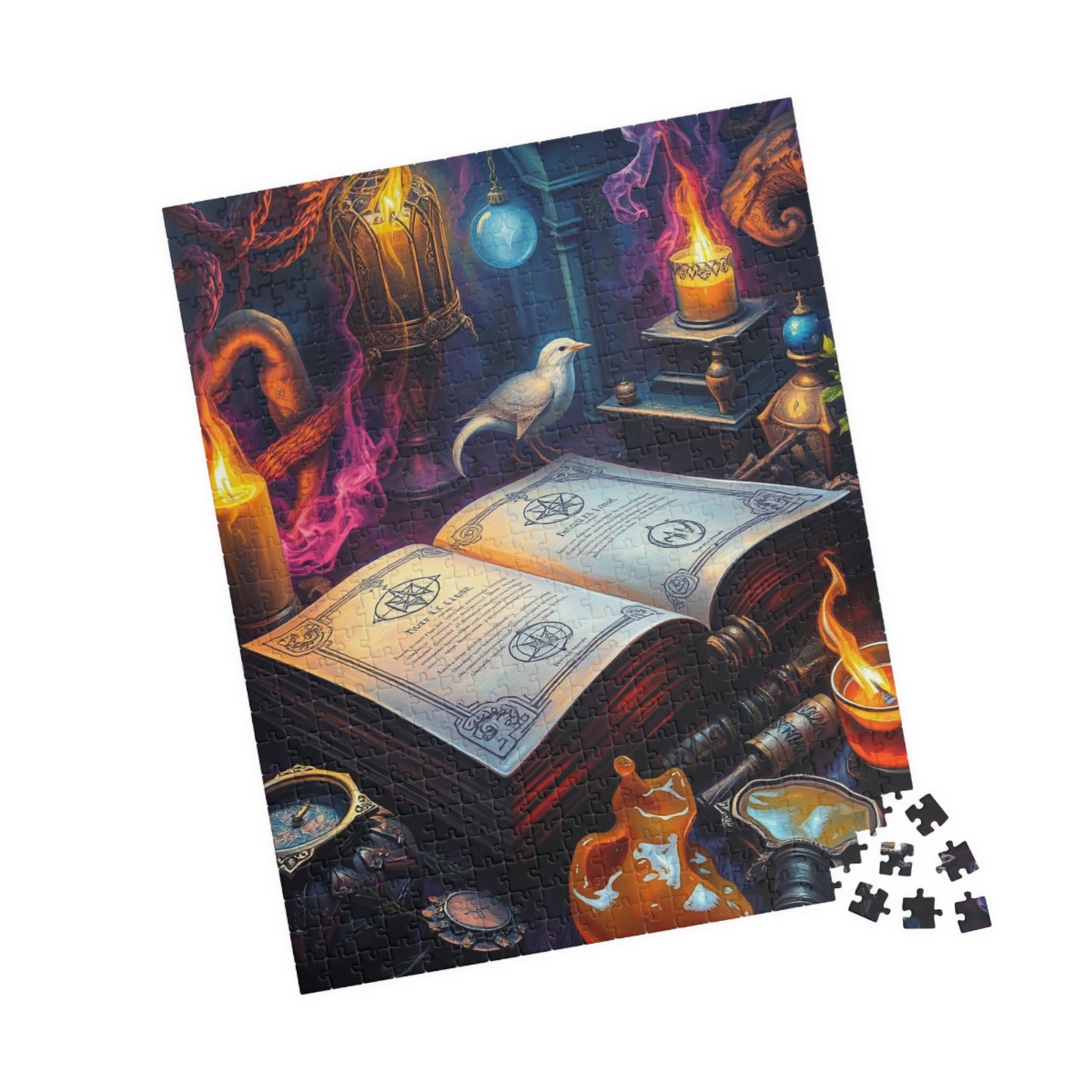 Cursed Ink Ritual - Mystical Spellbook Puzzle, Enchanting Halloween Jigsaw for Puzzle Lover Gothic Gift for Friend, Game Night, Brain Teaser