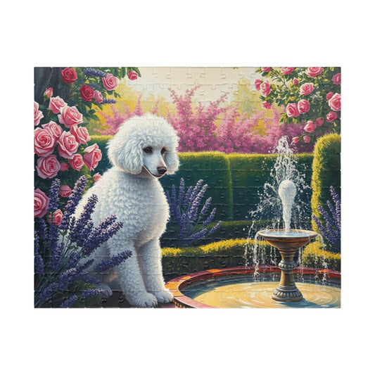 Charming Dog Jigsaw Puzzle, Flower Garden Poodle, Friend Gift for Pet Lover, Home Entertainment, Family Activity or Solo Fun 252 pcs (Horizontal) Puzzle The Puzzle Chest