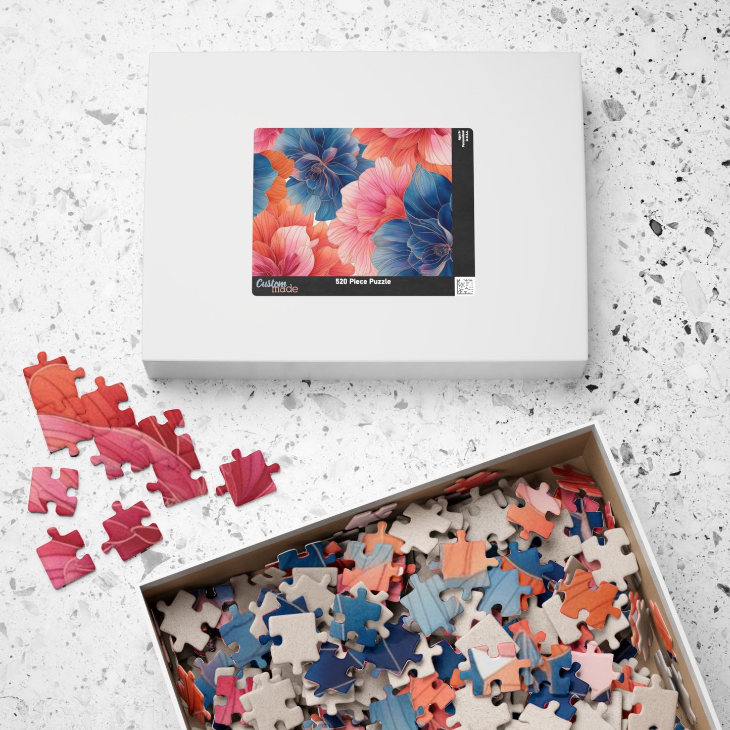 Floral Puzzle - Vibrant Flower Artwork, Jigsaw Puzzle, Home Entertainment, Friend Gift for Flower Lover, Family Fun Activity, Relaxing Hobby Puzzle The Puzzle Chest