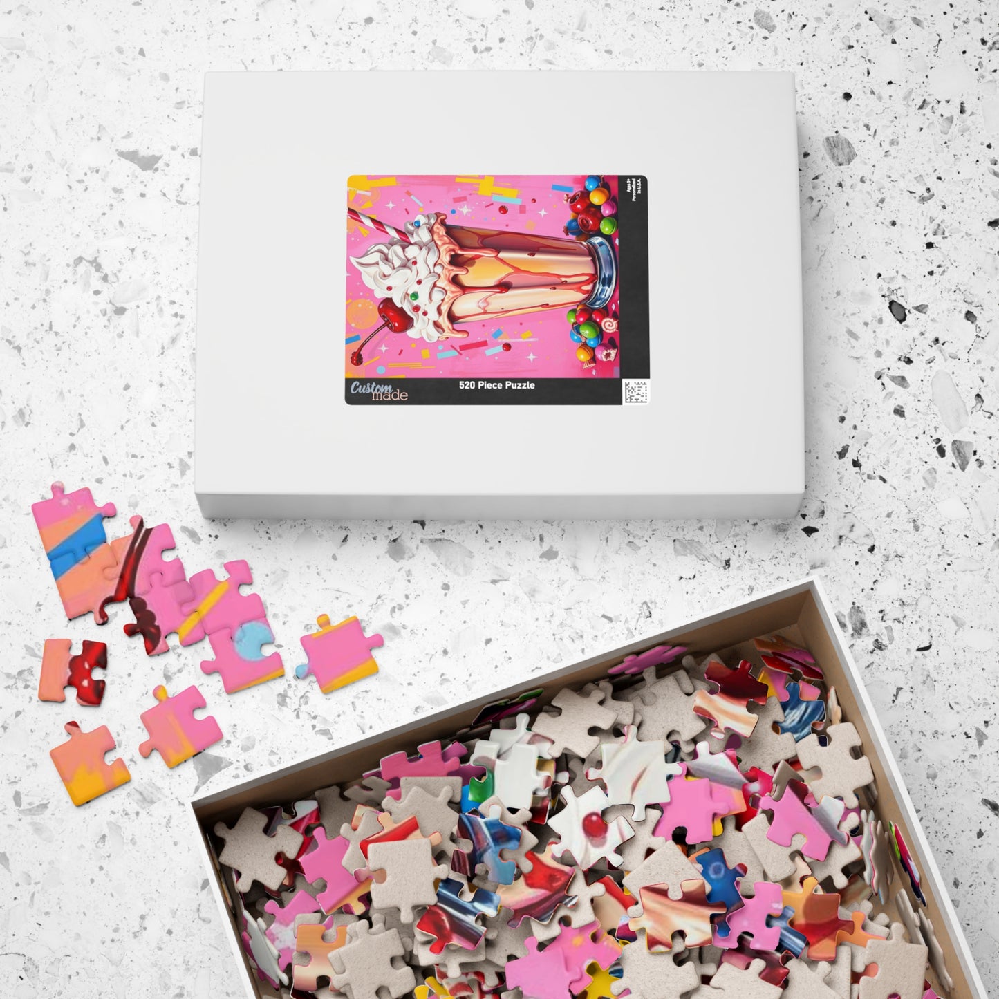 Ice Cream Sundae Puzzle, Pop Art Jigsaw Fun Family Activity, Home Entertainment, Holiday Birthday Gift for Friend, Brain Teaser Puzzle The Puzzle Chest