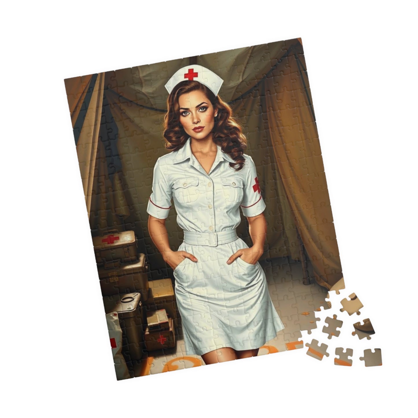Vintage Nurse Jigsaw Puzzle, Retro Art Puzzle Gift for Health Care Workers, Puzzle Loving Friends, Home Entertainment Fun Family Activity Puzzle The Puzzle Chest