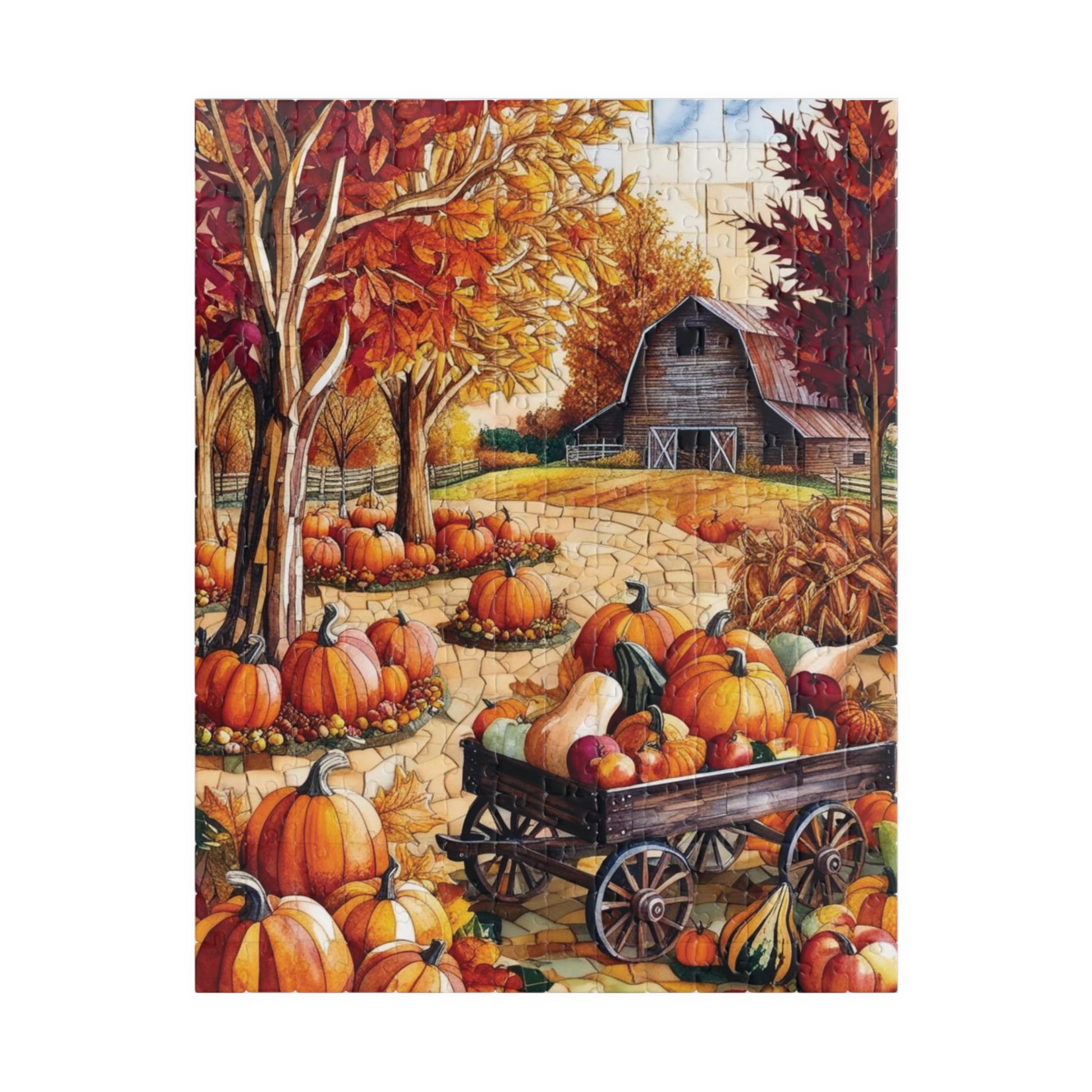Autumn Harvest Jigsaw Puzzle, Mosaic Fall Scene Game for Adults, Gifted Puzzle Nature Enthusiasts Puzzle Lover Frameable Wall Art 252 pcs (Vertical) Puzzle The Puzzle Chest