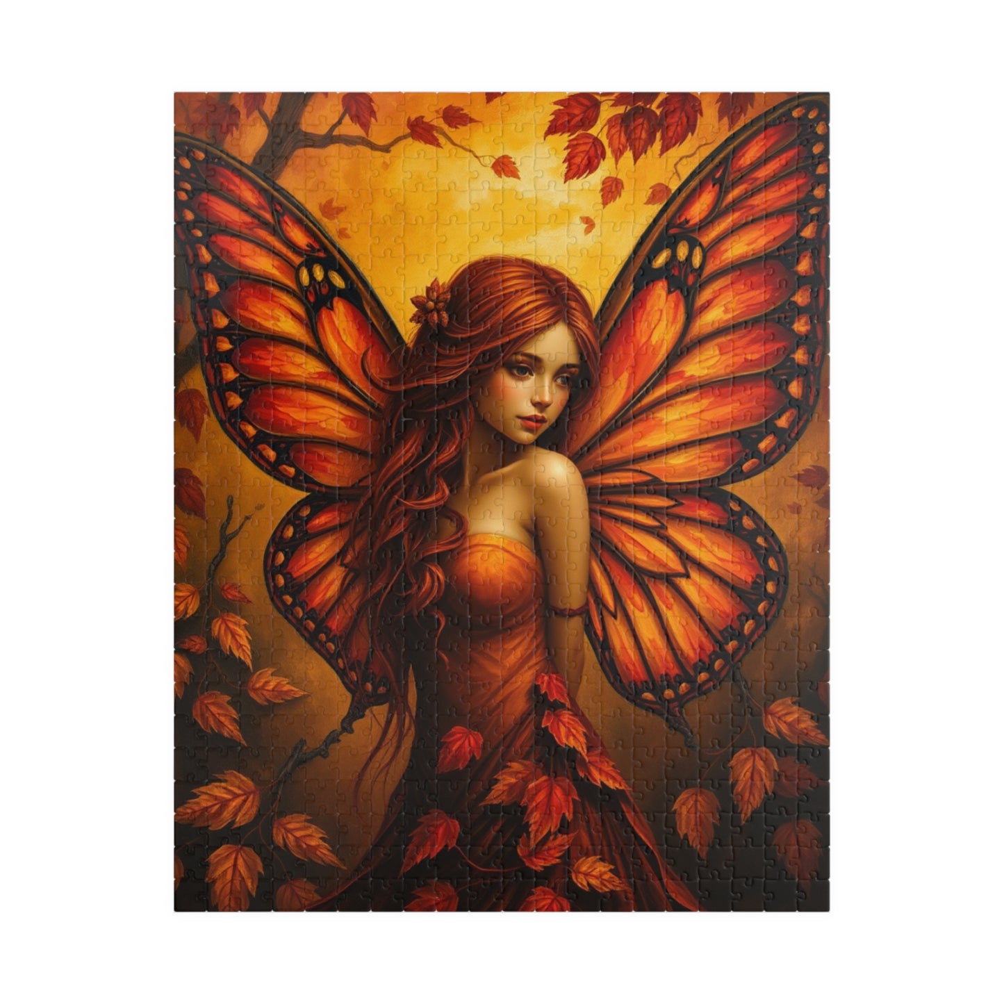 Autumn Spirit Fairy Puzzle, Enchanting Mystical Artwork for Puzzle Lover, Ideal Gift for Holiday, Collectible Art, Mindful Relaxing Activity 520 pcs (Vertical) Puzzle The Puzzle Chest
