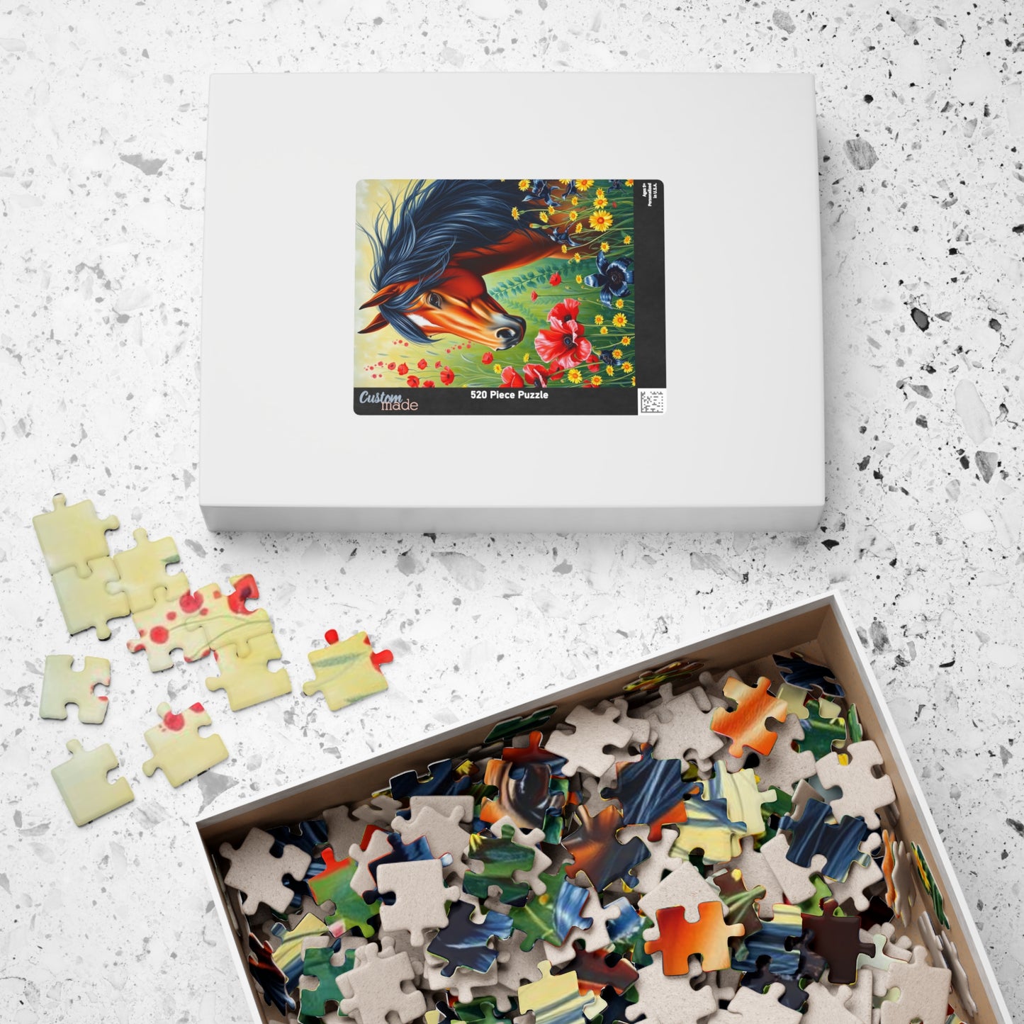 Horse-Themed Puzzle, Colorful Equine Jigsaw Game for Adults and Teens, Friend Gift for Animal Lover, Family Night, Artful Home Entertainment Puzzle The Puzzle Chest