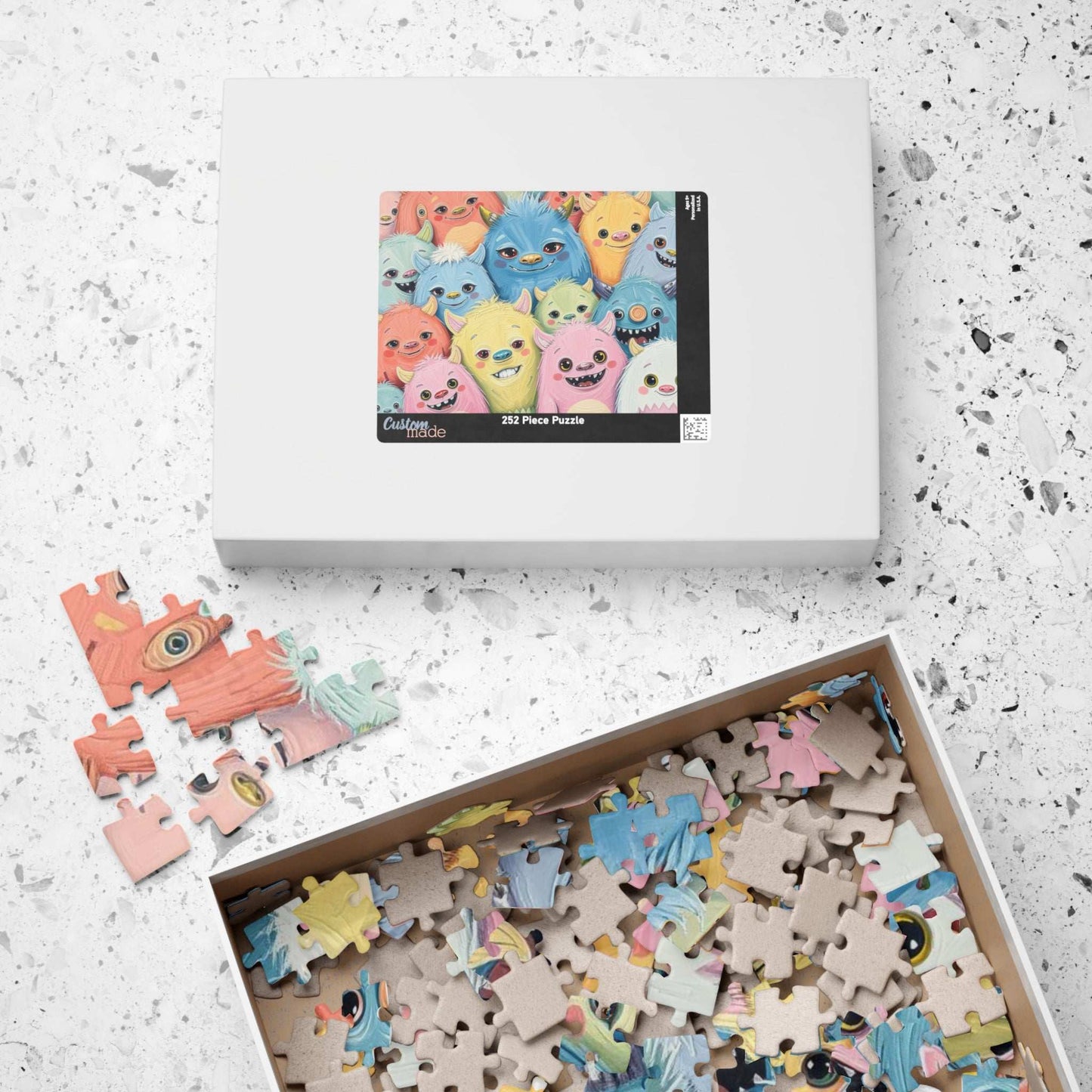 Cute Monster Collage Jigsaw Puzzle, Halloween Puzzle for Adults