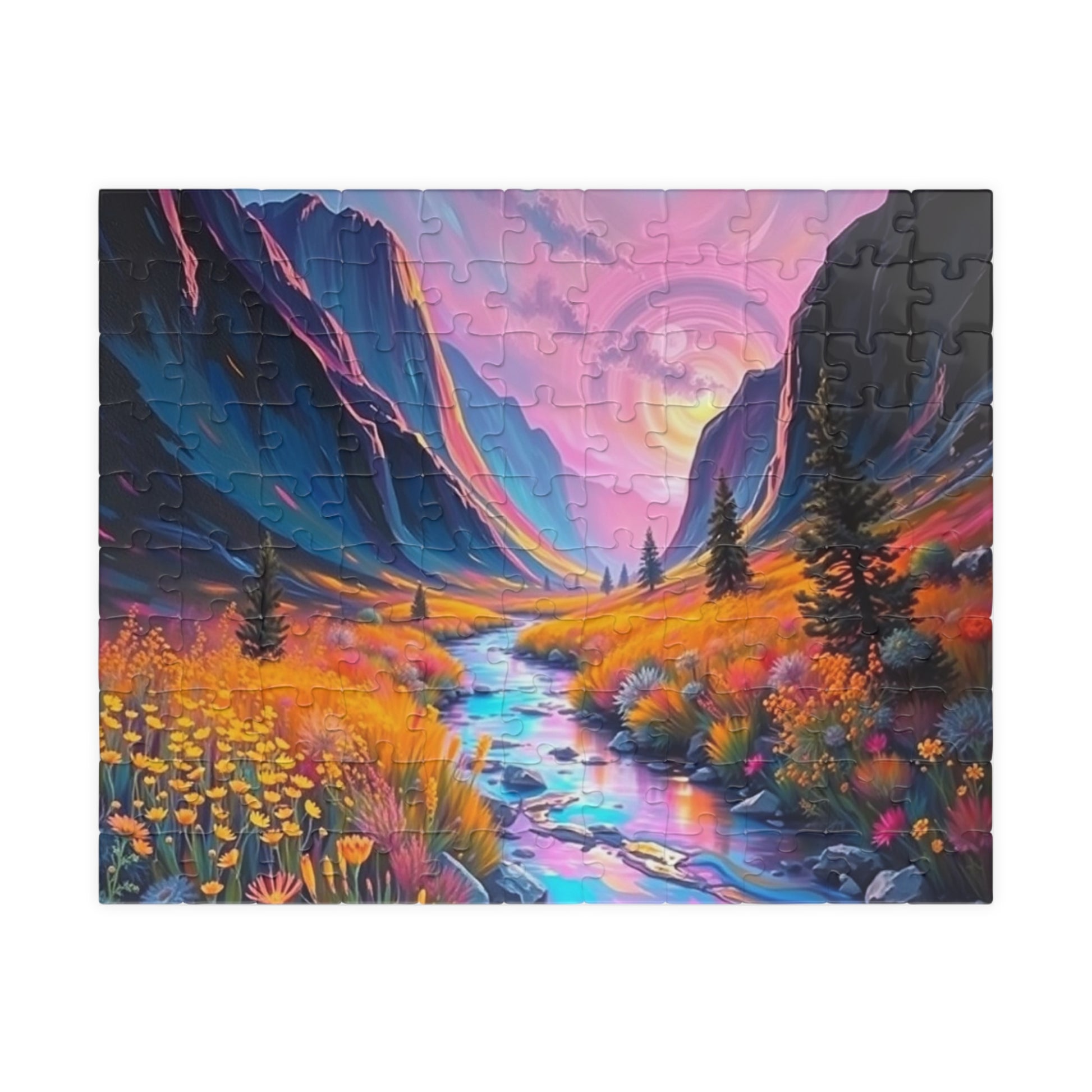 Mountain View Landscape Puzzle, 110-1014 Jigsaw Game for Adults, Colorful Art Puzzle for Relaxation, Nature Lover Gift, Family Fun Activity 110 pcs (Horizontal) Puzzle The Puzzle Chest