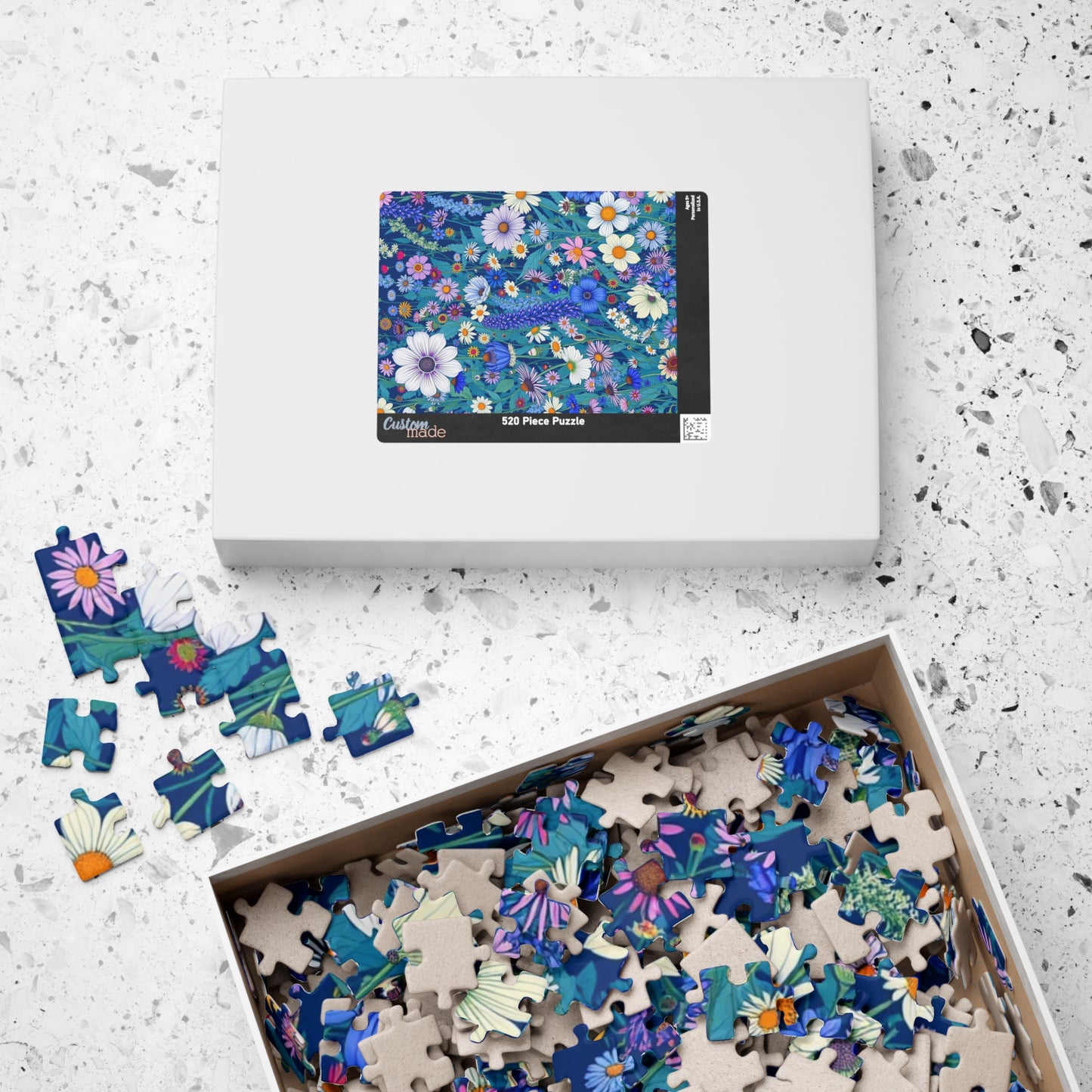 Colorful Floral Puzzle, Flower Design Jigsaw Game for Family Fun, Perfect Gift for Adults, Unique Frameable Art Puzzle The Puzzle Chest