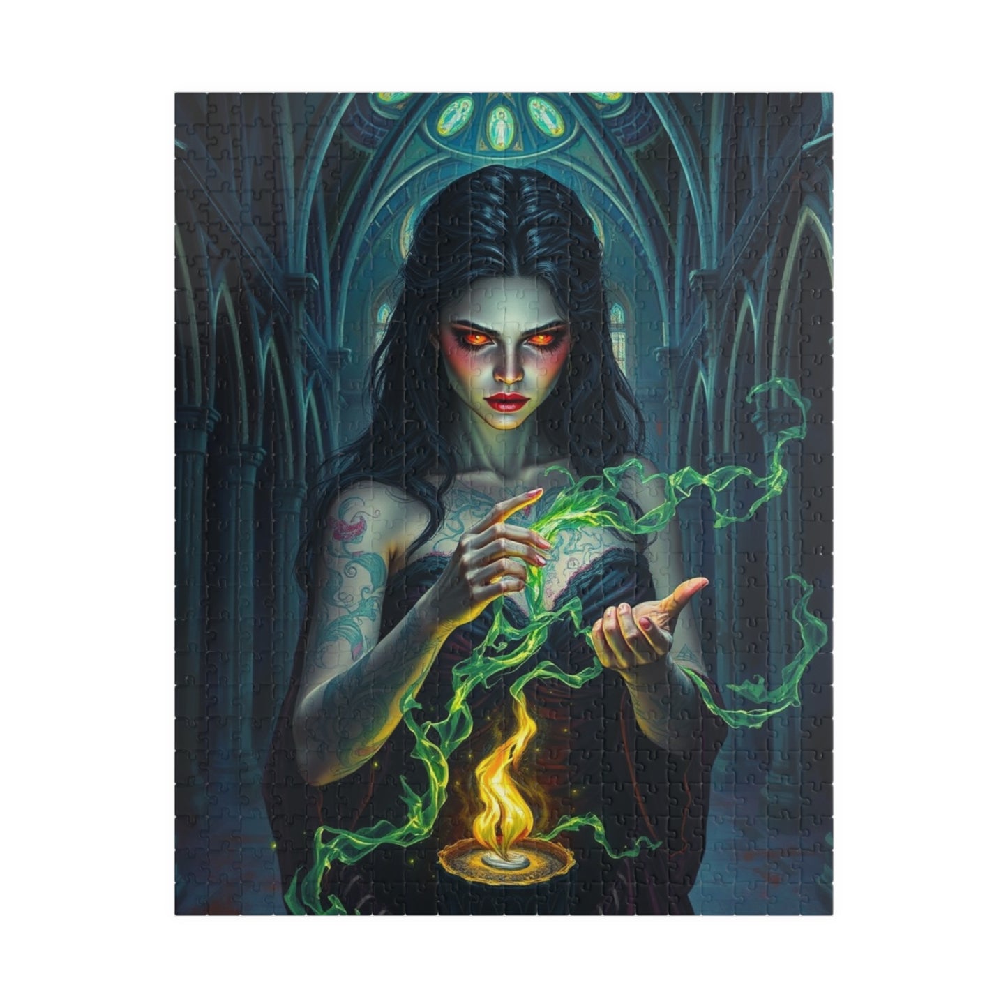 Mystical Sorceress Puzzle | Enchanted Fantasy Dark Art Jigsaw Game | Perfect Gift for Halloween, Puzzle Lovers, Home Decor and Collectors 520 pcs (Vertical) Puzzle The Puzzle Chest