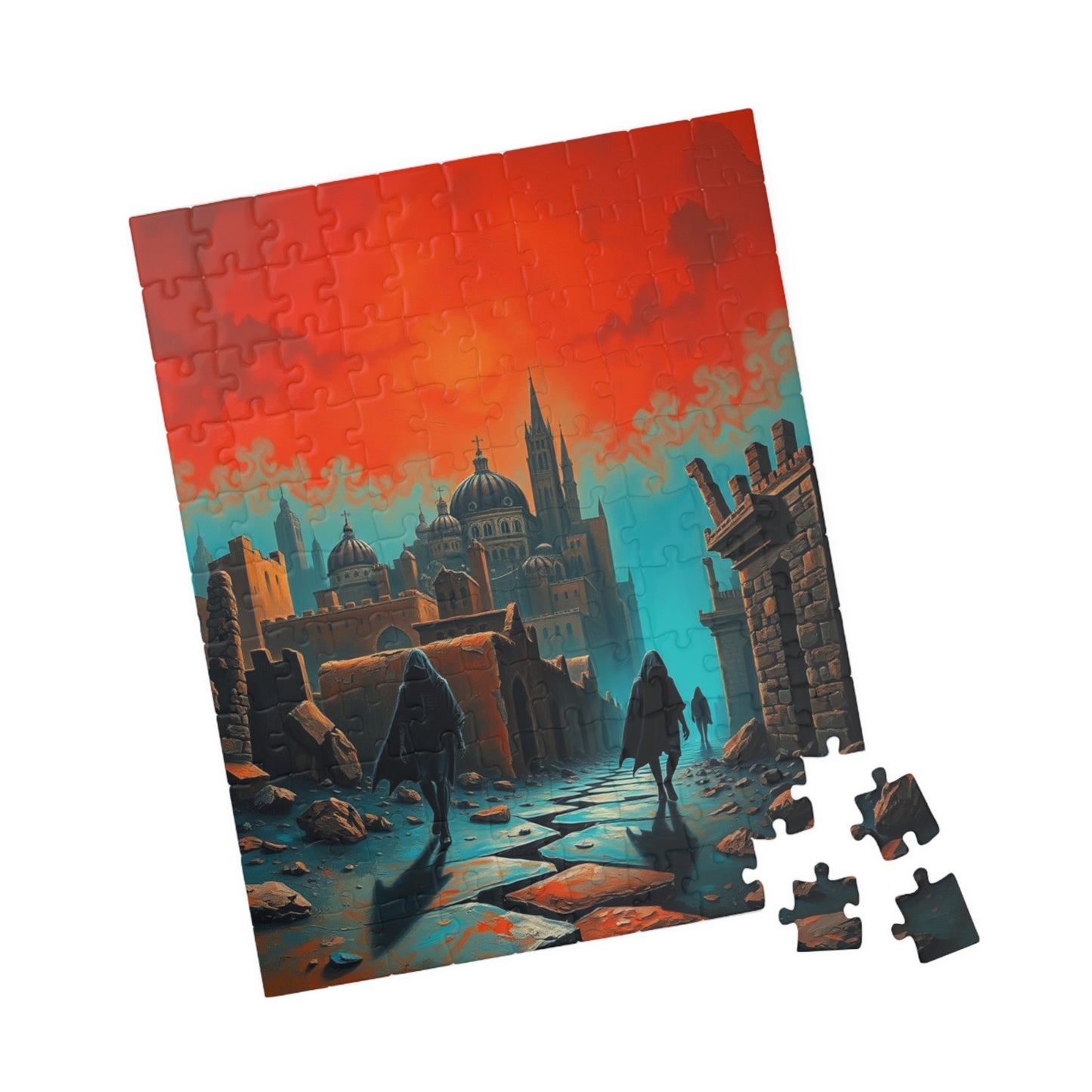 Gothic Cityscape Puzzle, 110-1014 Piece Jigsaw Game for Fantasy Dark Art Lover, Solo Fun, Entertaining Pastime for Mental Exercise, Giftable Puzzle The Puzzle Chest