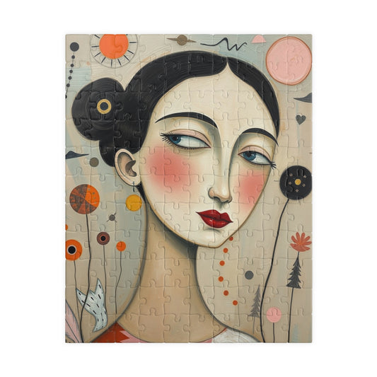 Jigsaw Puzzle, Surreal Woman Portrait in Soft Pastel Colors, 110-1014 Piece Artistic Mindfulness Activity, Home Entertainment, Gift for Her 110 pcs (Vertical) Puzzle The Puzzle Chest