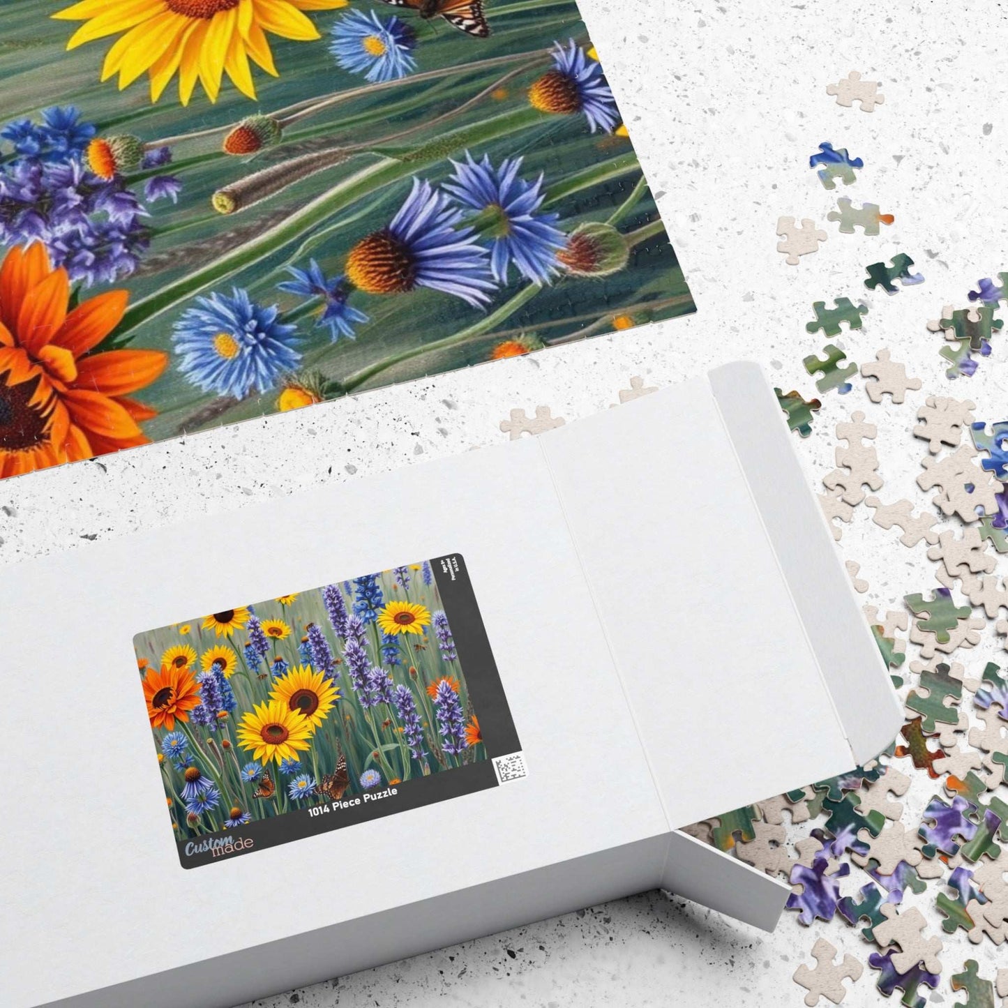 Sunflower and Lavender Puzzle, Floral Jigsaw Game for Adults, Flower Botanical Gift for Nature Lover, Family Activity, Mindful Fun, Relief Puzzle The Puzzle Chest