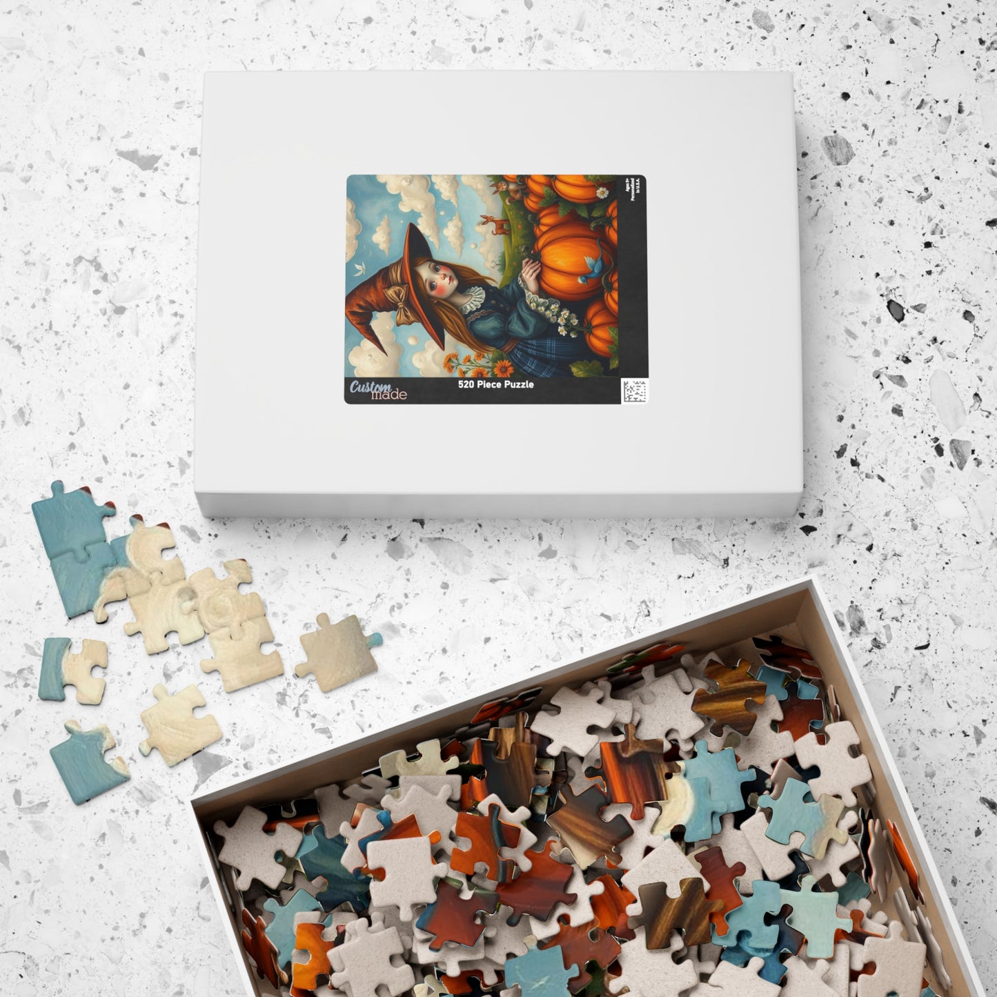 Pumpkin Patch Witch Jigsaw Puzzle - Whimsical Witch Puzzle for All Seasons, Fall Decor, Family Game Night, Halloween Fun, Cozy Home Activity