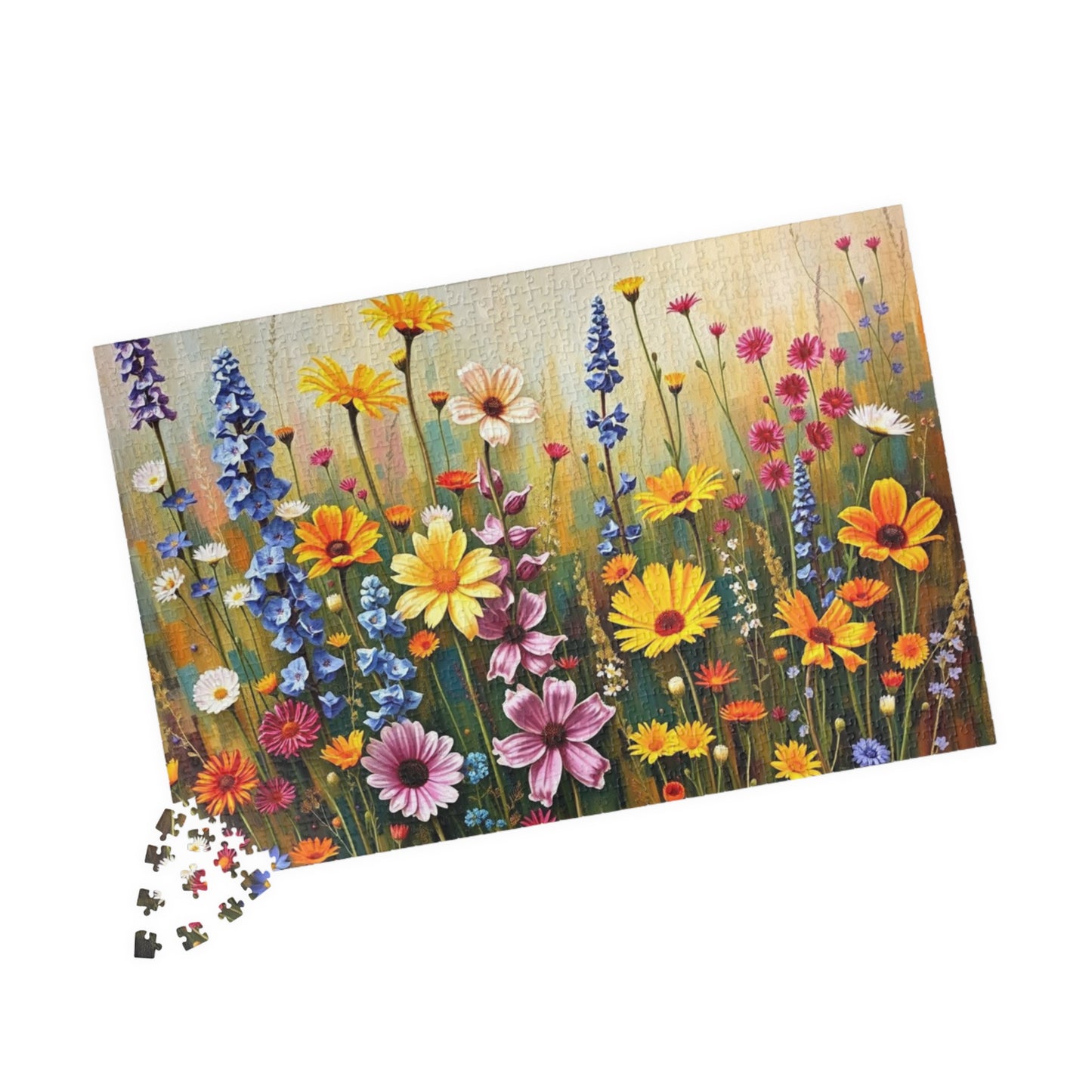 Vibrant Floral Puzzle, Flower Jigsaw Game for Adults Seniors, Family Fun Solo Activity, Mindfulness Gift for Nature Lovers Puzzle Fans Puzzle The Puzzle Chest
