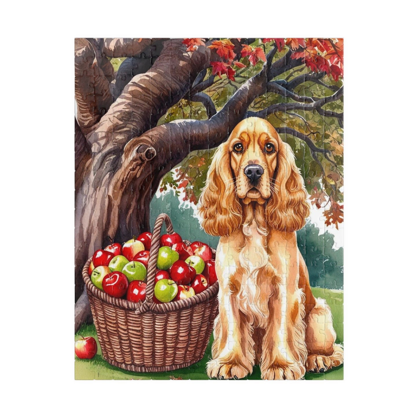 Autumn Dog Jigsaw Puzzle, Perfect for Family Game Night, Cocker Spaniel, Fall Decor, Gift for Dog Lovers and Animal Enthusiasts 252 pcs (Vertical) Puzzle The Puzzle Chest