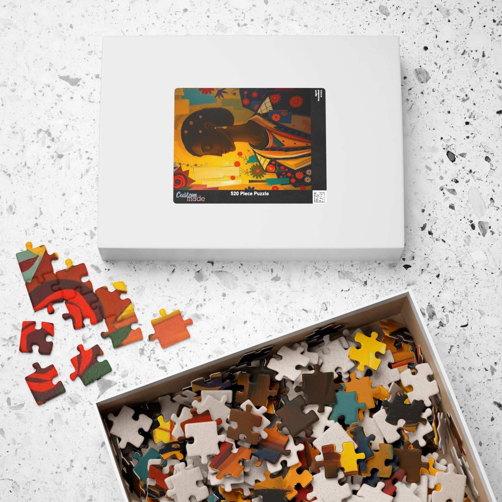 Beautiful Woman Art Puzzle, Afrocentric Jigsaw Game for Adults, Black Art Lover Gift for Friends, Mindful Activity, Mental Exercise Puzzle The Puzzle Chest