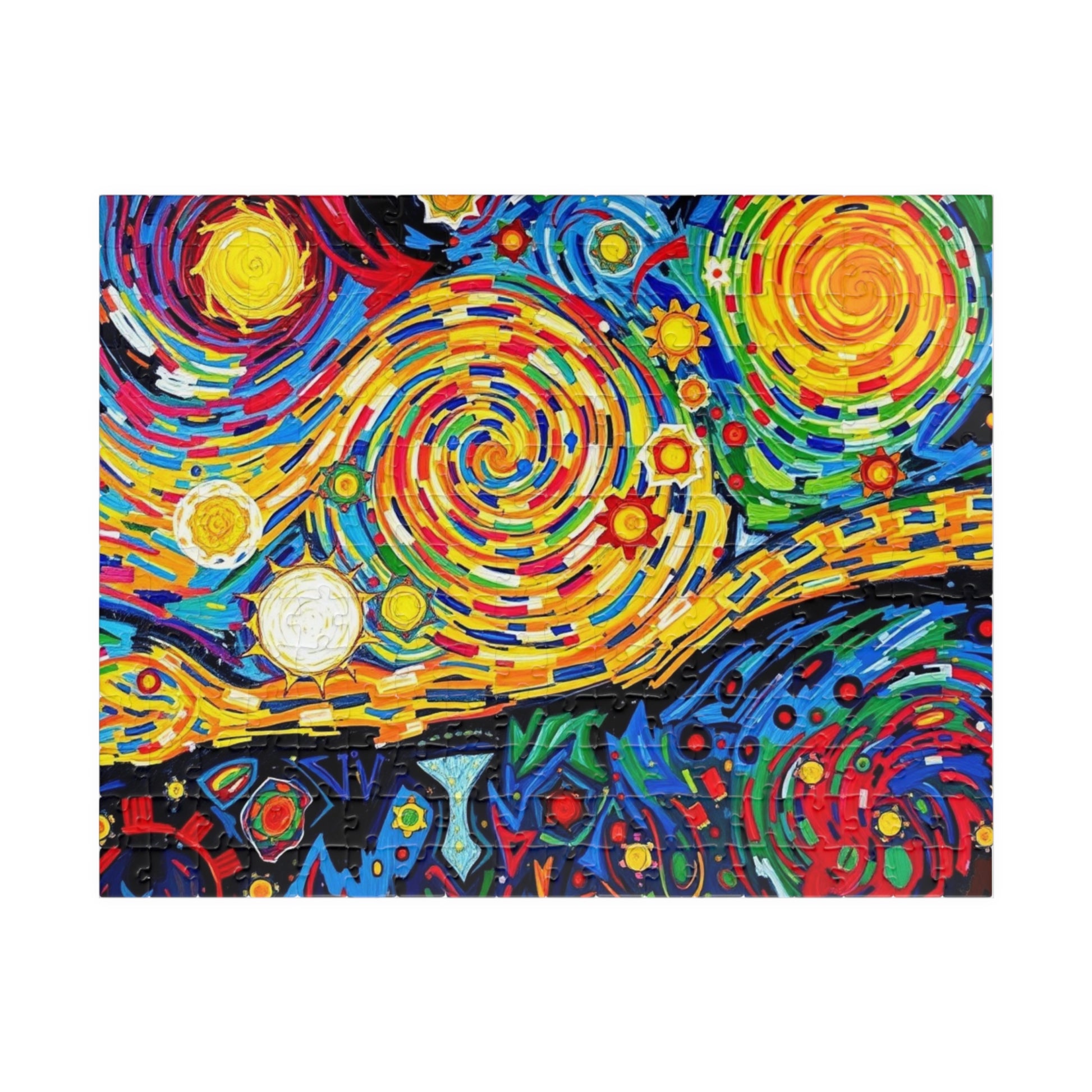 Colorful Artistic Puzzle for Adult, Vibrant Starry Night Design, Abstract Jigsaw Game 252 pcs (Horizontal) Puzzle The Puzzle Chest