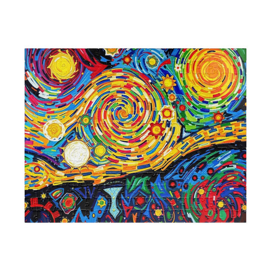 Colorful Artistic Puzzle for Adult, Vibrant Starry Night Design, Abstract Jigsaw Game 252 pcs (Horizontal) Puzzle The Puzzle Chest
