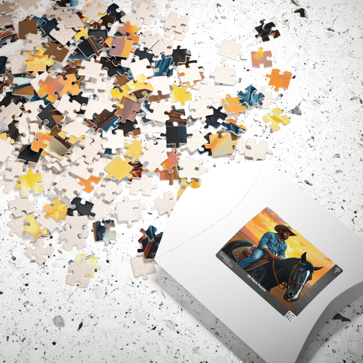 Black Cowboy Jigsaw Puzzle, Black Art African American Man Riding a Horse, Ideal for Solo Fun or Family Activity, Gift for Friends Puzzle The Puzzle Chest