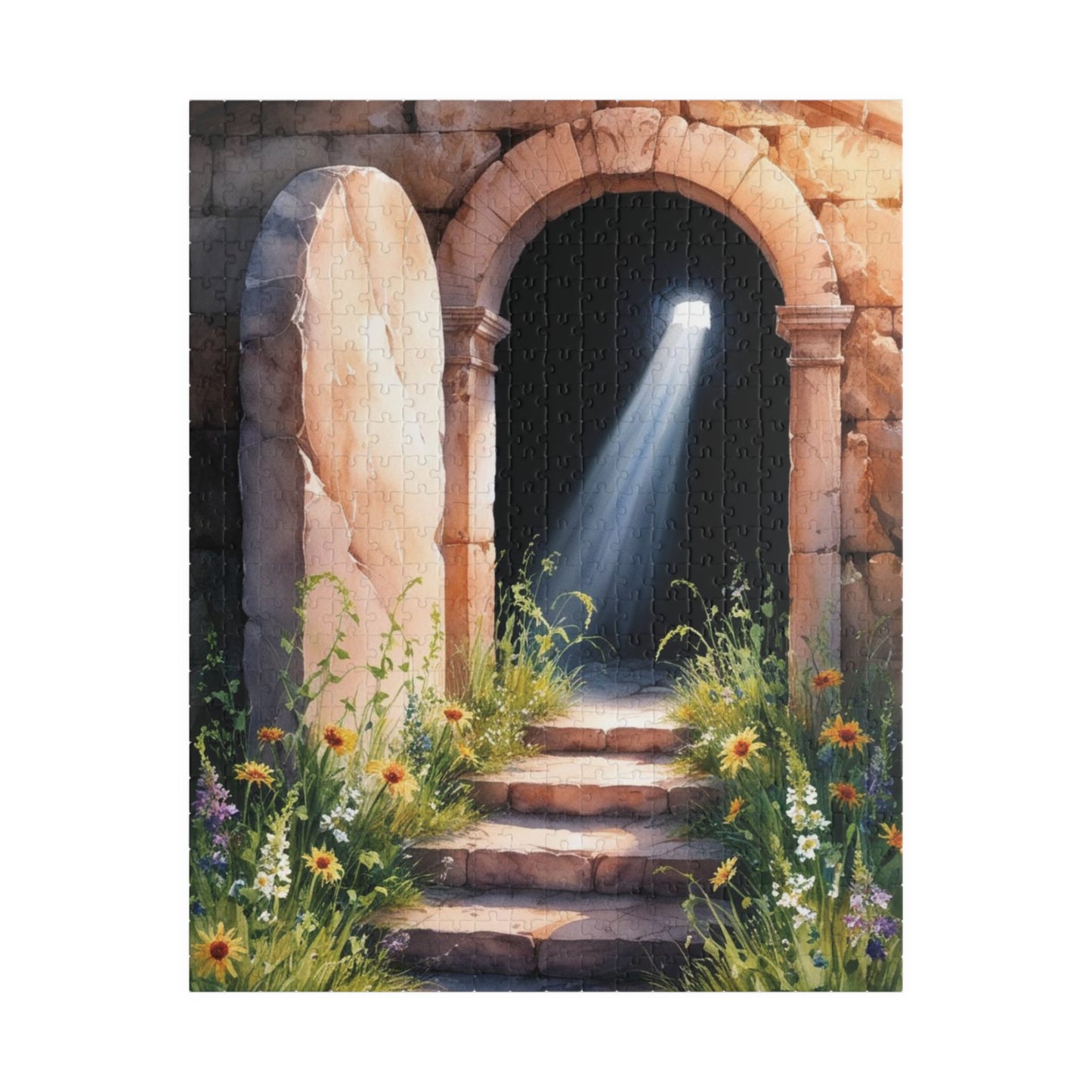 Religious Themed Puzzle, Bible Stone Tomb Puzzle, Christian Puzzle Enthusiasts, Easter Gift, Spiritual Jigsaw, Resurrection Scene Puzzle 520 pcs (Vertical) Puzzle The Puzzle Chest