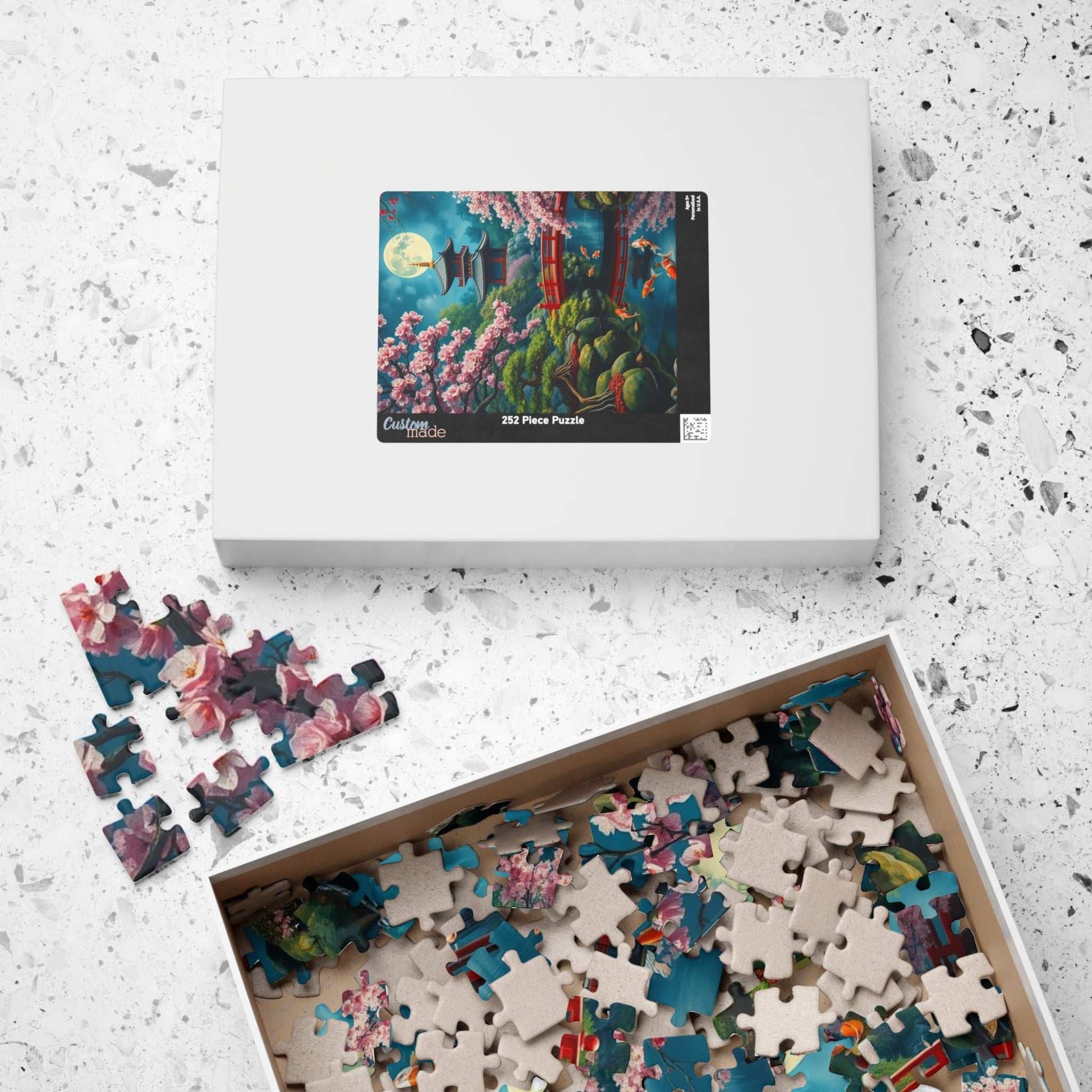 Scenic Koi Pond Puzzle, Relaxing Nature Art, Landscape Game Great for Family Time, Gifts for Puzzle Lovers, 110-1014 Piece Options Puzzle The Puzzle Chest