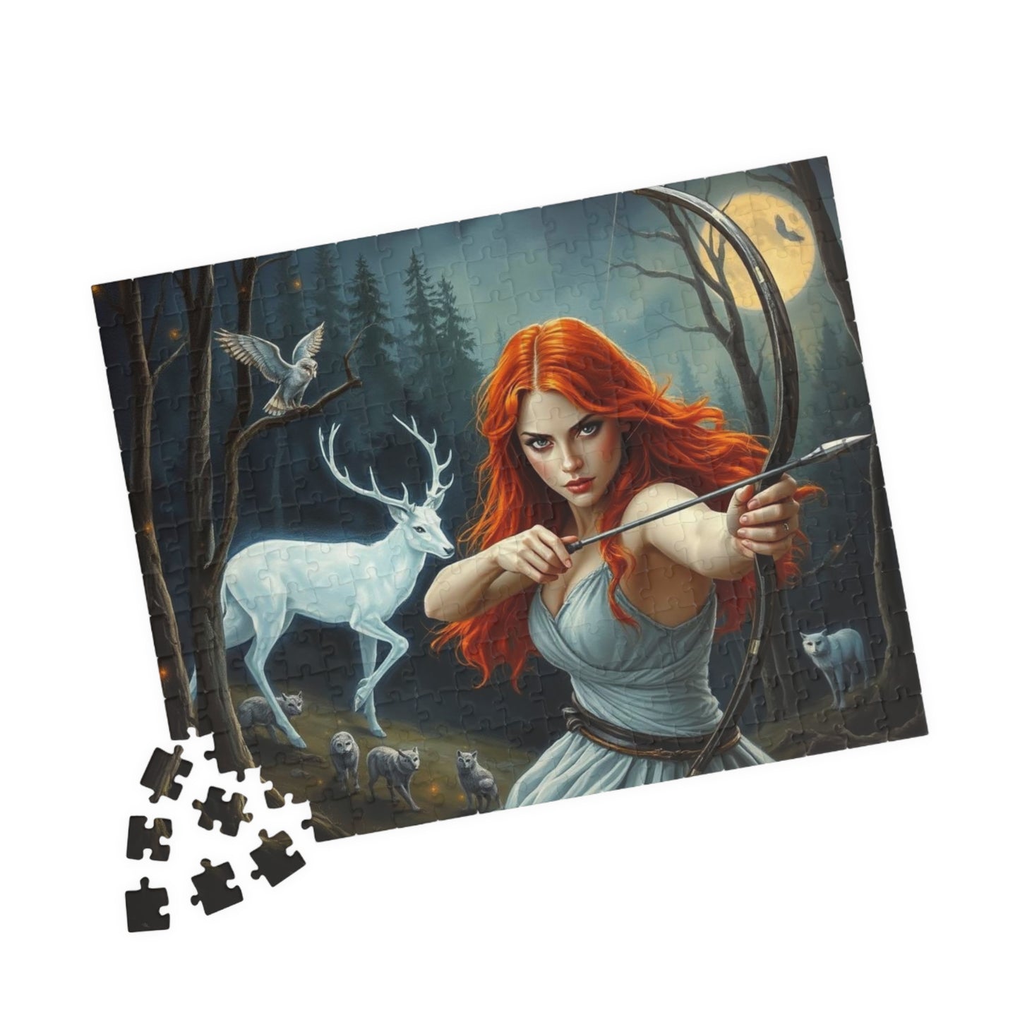 Enchanting Forest Quest Puzzle, Artemis Goddess of the Hunt Jigsaw Game | Whimsical Art, Nature Enthusiast Gift, Family Activity, Cozy Night Puzzle The Puzzle Chest