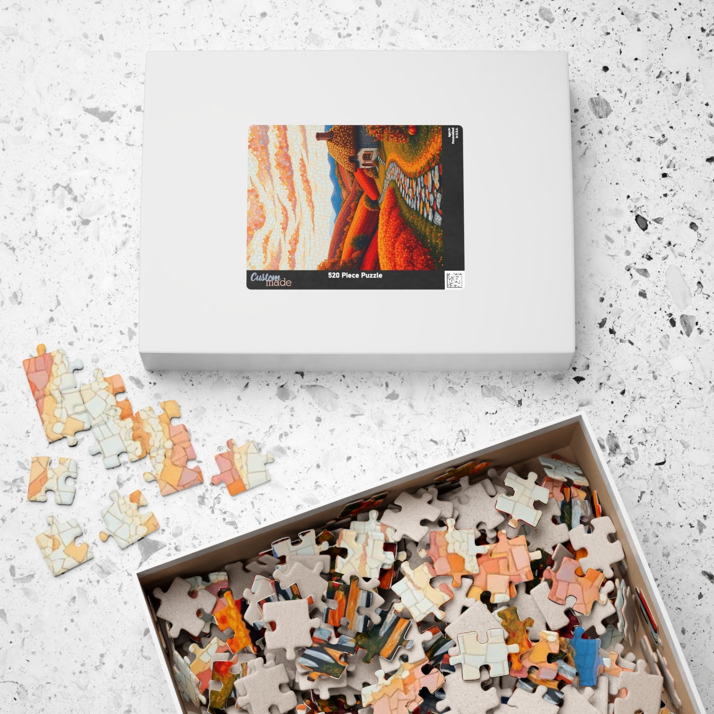 Autumn Landscape Mosaic Puzzle, Cozy Fall Home Decor, Gift for Puzzle Lovers and Art Enthusiast, Family Activity, 1014- Piece Jigsaw Puzzle The Puzzle Chest