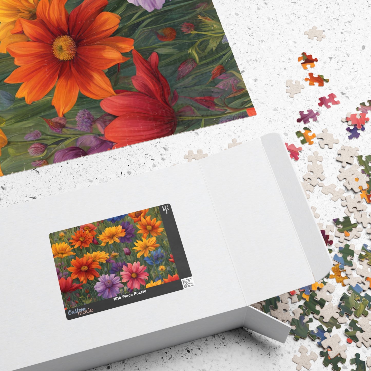 Wildflower Rainbow Jigsaw Puzzle, 110-1014 Piece, Gradient Flowers Meadow, Artistic Puzzle Game, Floral Gift, Colorful Adult Puzzle Puzzle The Puzzle Chest