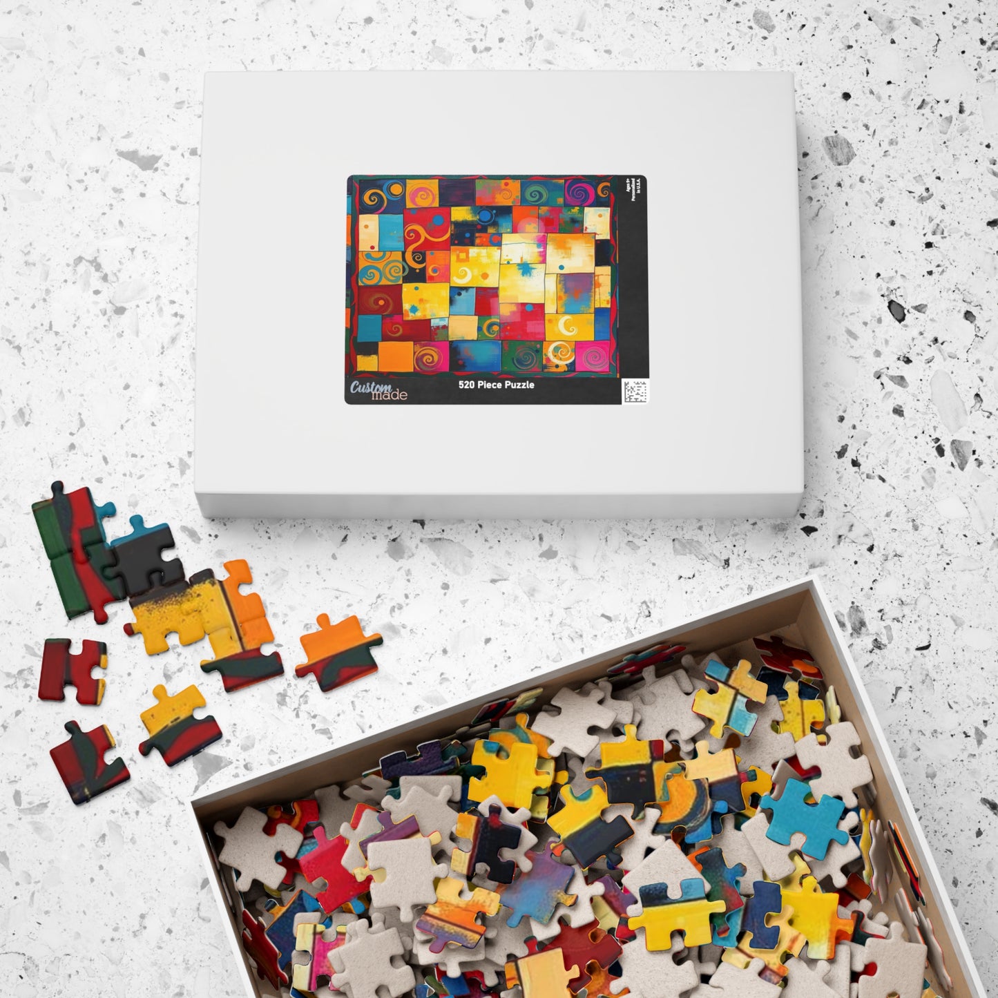 Colorful Abstract Puzzle - Modern Art Tabletop Jigsaw Game Puzzle The Puzzle Chest