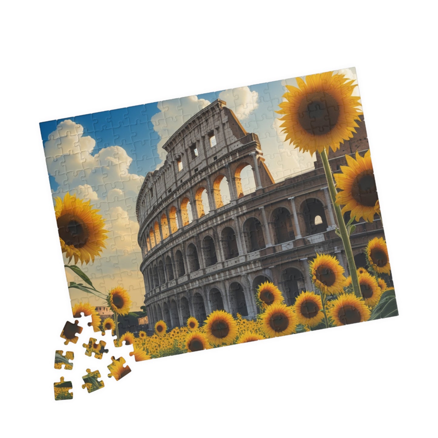 Jigsaw Puzzle, Ancient Colosseum and Sunflowers, 110 252 520 1014-Piece, Rome Italy, Creative Activity, Fun Family Game, Gift for Travelers Puzzle The Puzzle Chest