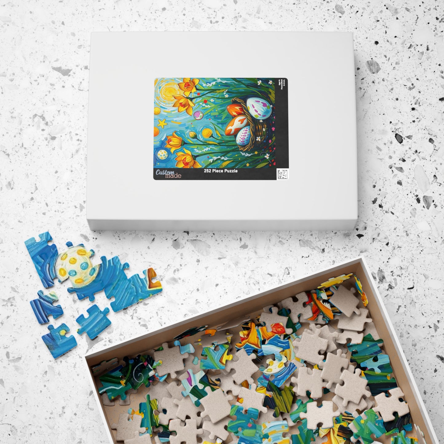 Springtime Egg Hunt Puzzle | Easter Jigsaw Game, Fun Family Activity, Flower Puzzle Artwork, Unique Gift for Adults, Seasonal Fun Puzzle The Puzzle Chest