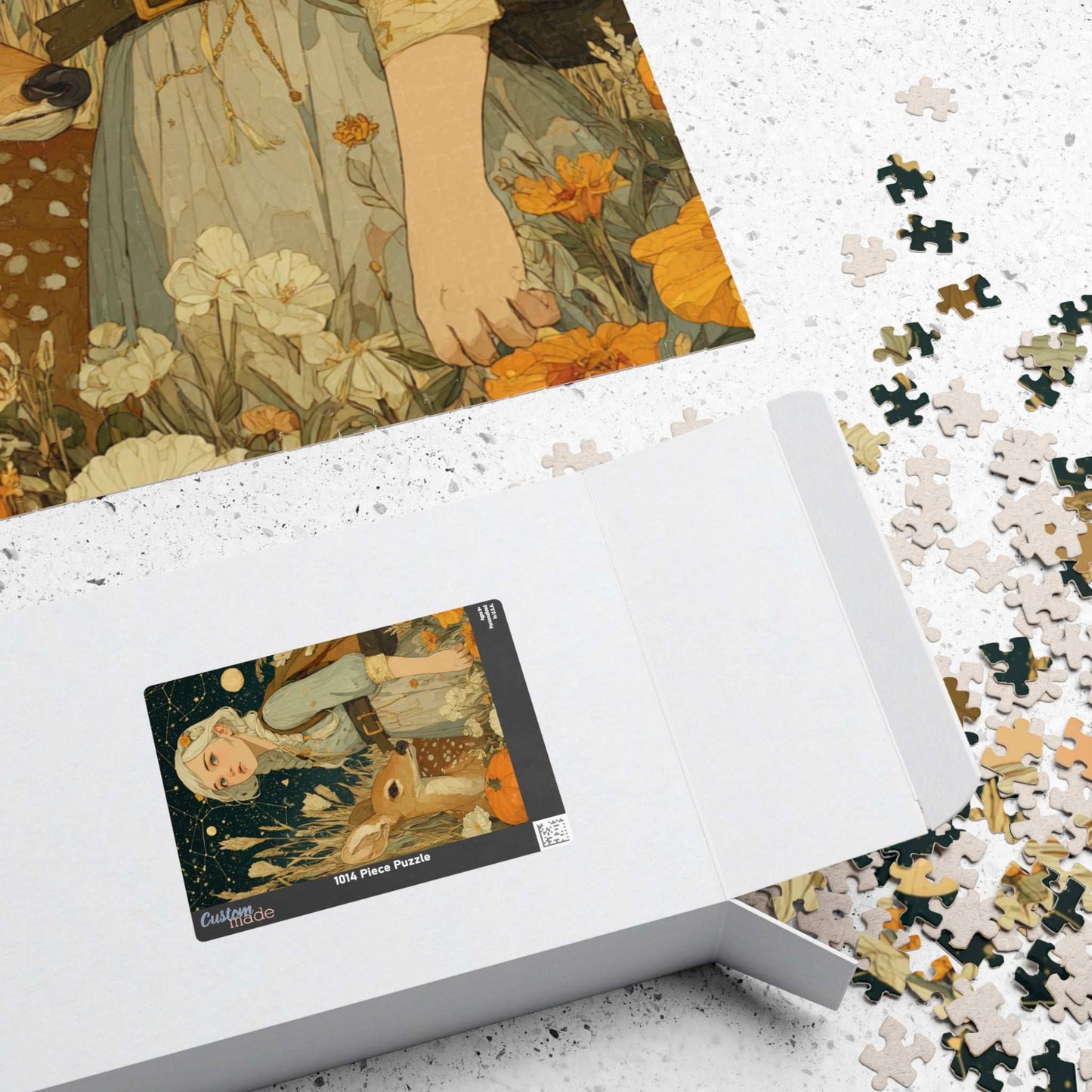Birch Forest Fairy-Tale Jigsaw Puzzle - Golden Haired Girl and Gentle Deer, Nature Game for Adults, Fall Gift, Family Fun, Brain Teaser Puzzle The Puzzle Chest
