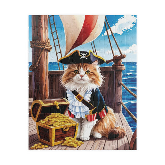 Jigsaw Puzzle, Maine Coon Cat Pirate Costume, 110 252 520 1014-Piece, Ocean Treasure Chest Game, Family Activity, Relaxing Hobby, Giftable 110 pcs (Vertical) Puzzle The Puzzle Chest