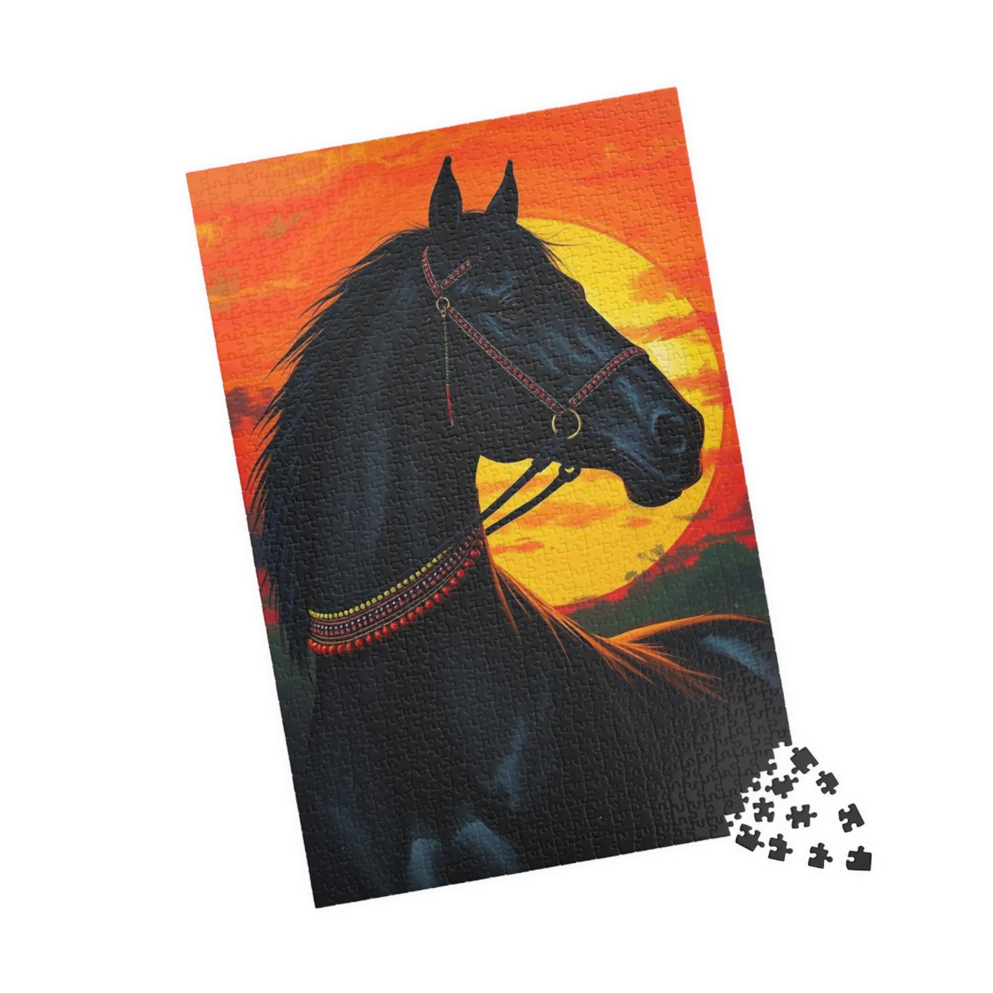Majestic Horse Sunset Jigsaw Puzzle, Perfect Equestrian Gift for Friend Animal Lover, Family Fun Home Entertainment, Mindfulness Activity Puzzle The Puzzle Chest