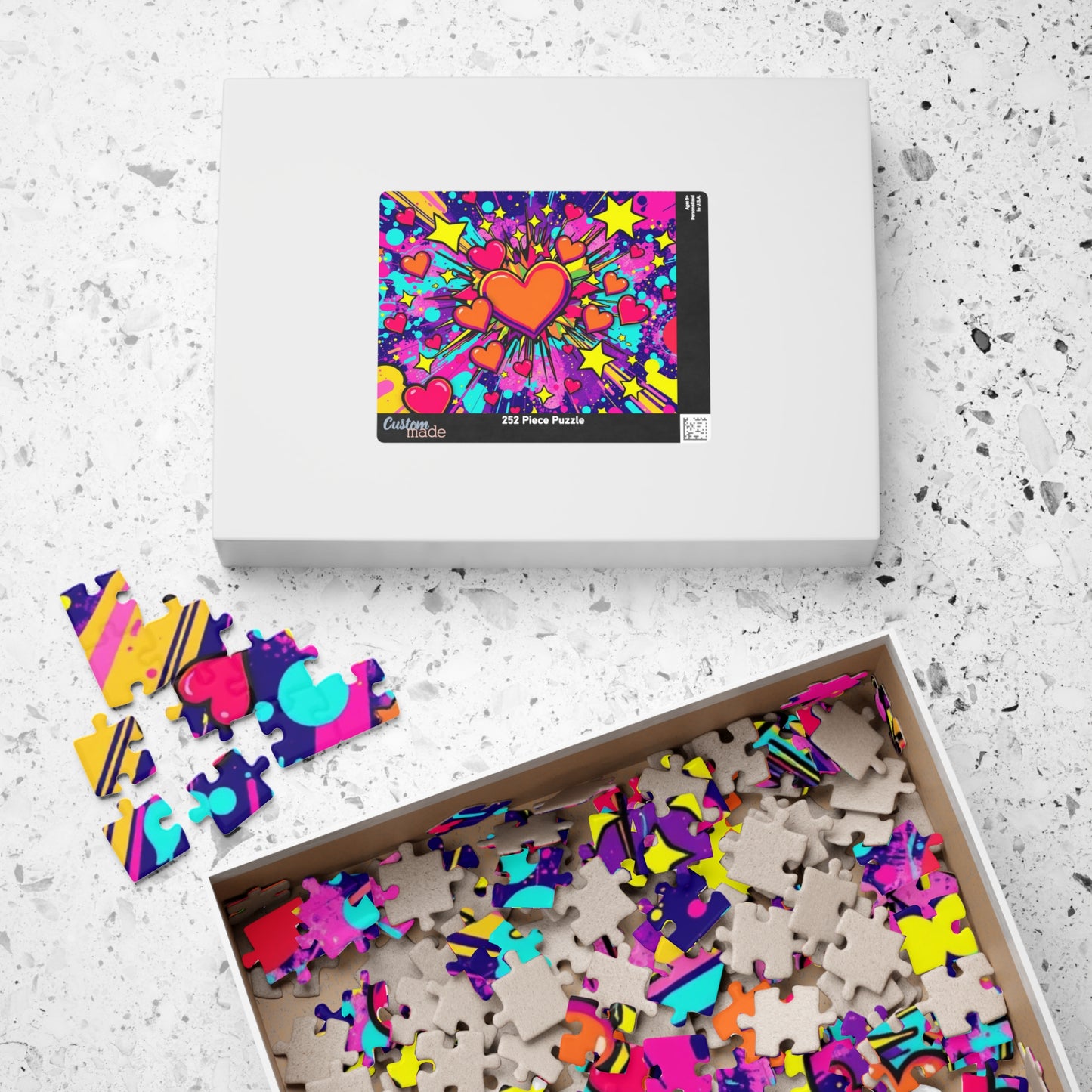 Overlapping Hearts Jigsaw Puzzle for Adults - Pop Art Design, Solo Fun or Family Activity, Puzzle Lover Gift for Friend Birthday Holiday Puzzle The Puzzle Chest