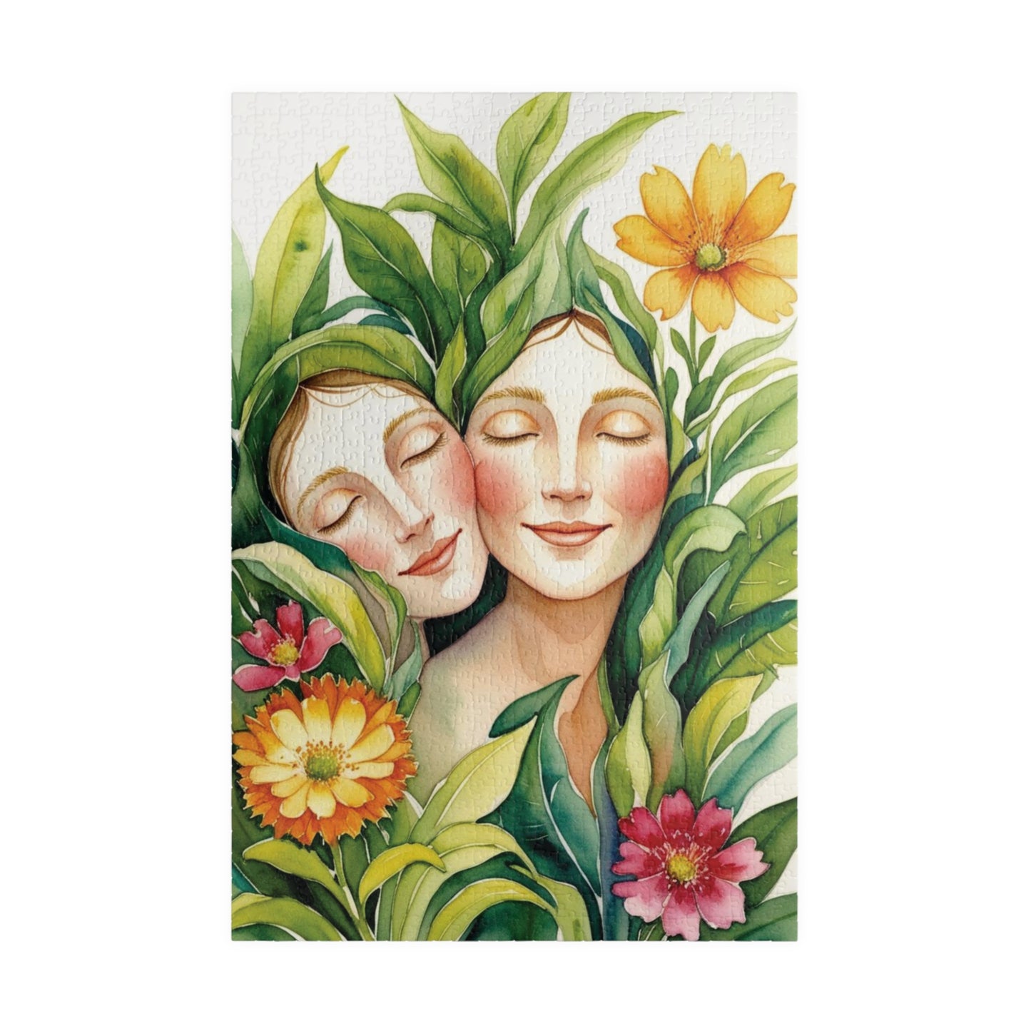 Surreal Human-Nature Jigsaw Puzzle, Floral Faces Design, Adult Puzzle Relaxing Indoor Activity, Gift for Nature Lovers Inspired by F. Kaholo 1014 pcs (Vertical) Puzzle The Puzzle Chest